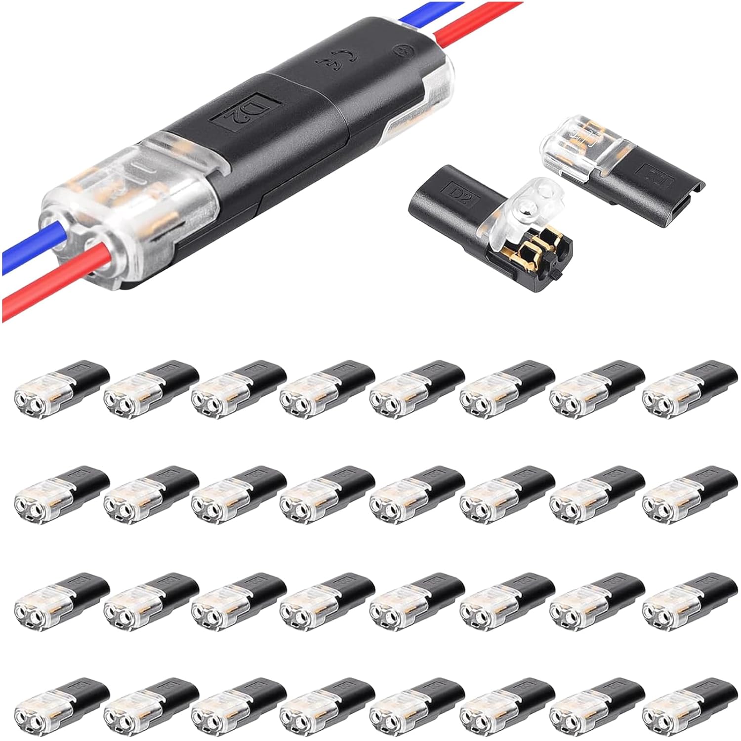 40 Connettori Elettrici Rapidi 12V 2 Pin Impermeabili - immagine 1