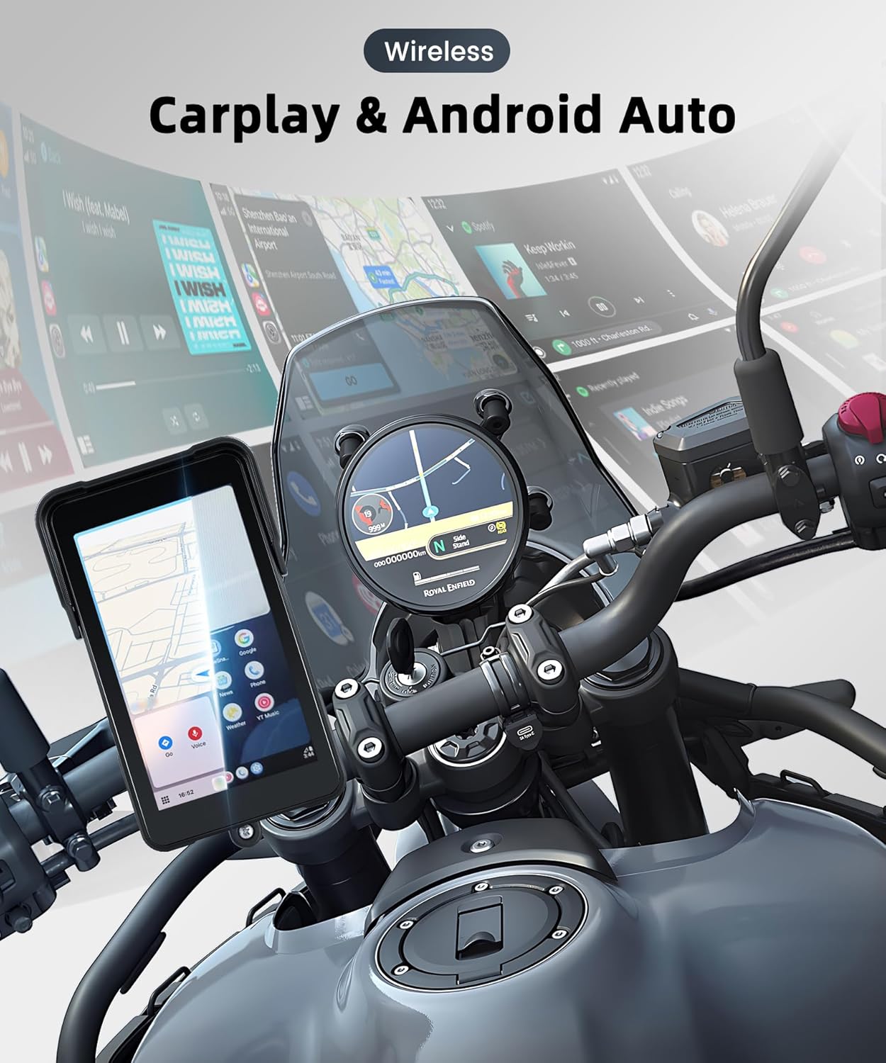 Wireless CarPlay 5" Verticale per Moto - immagine 2