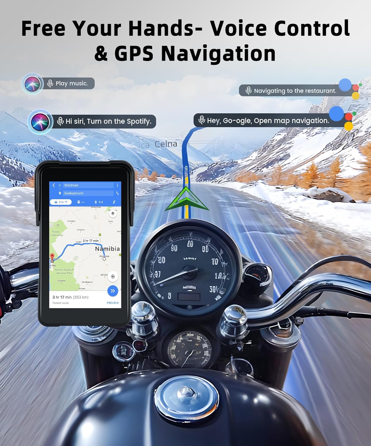 Wireless CarPlay 5" Verticale per Moto - immagine 3