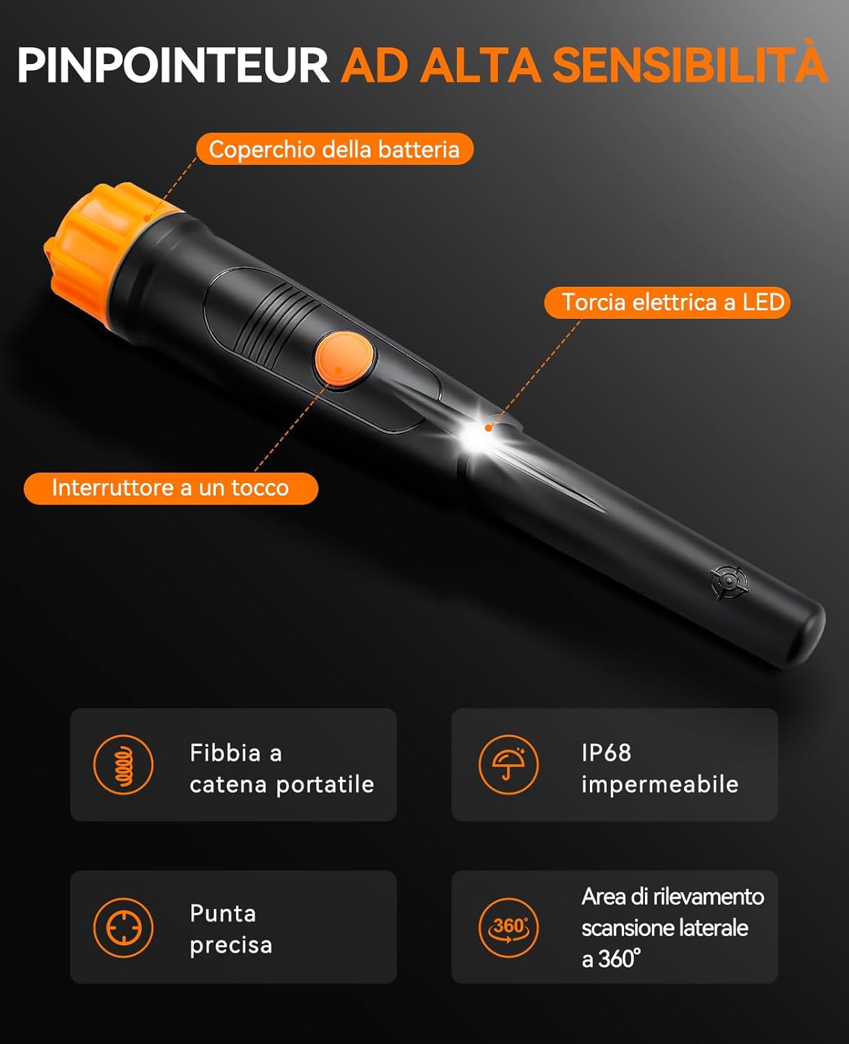 Sunpow Pinpointer Metal Detector Impermeabile - immagine 2