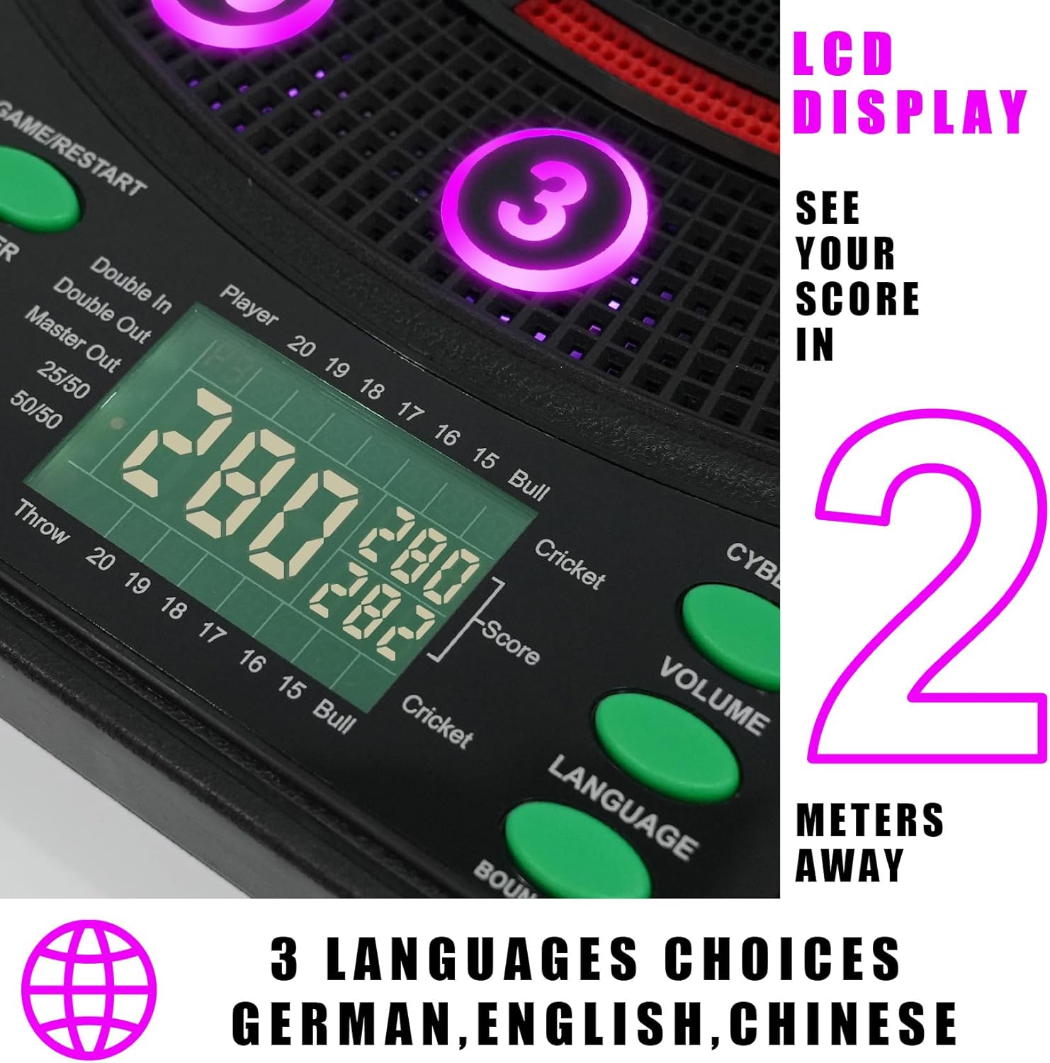 Blesion Bersaglio Elettronico Aggiornato 2024 con 6 Freccette - immagine 4