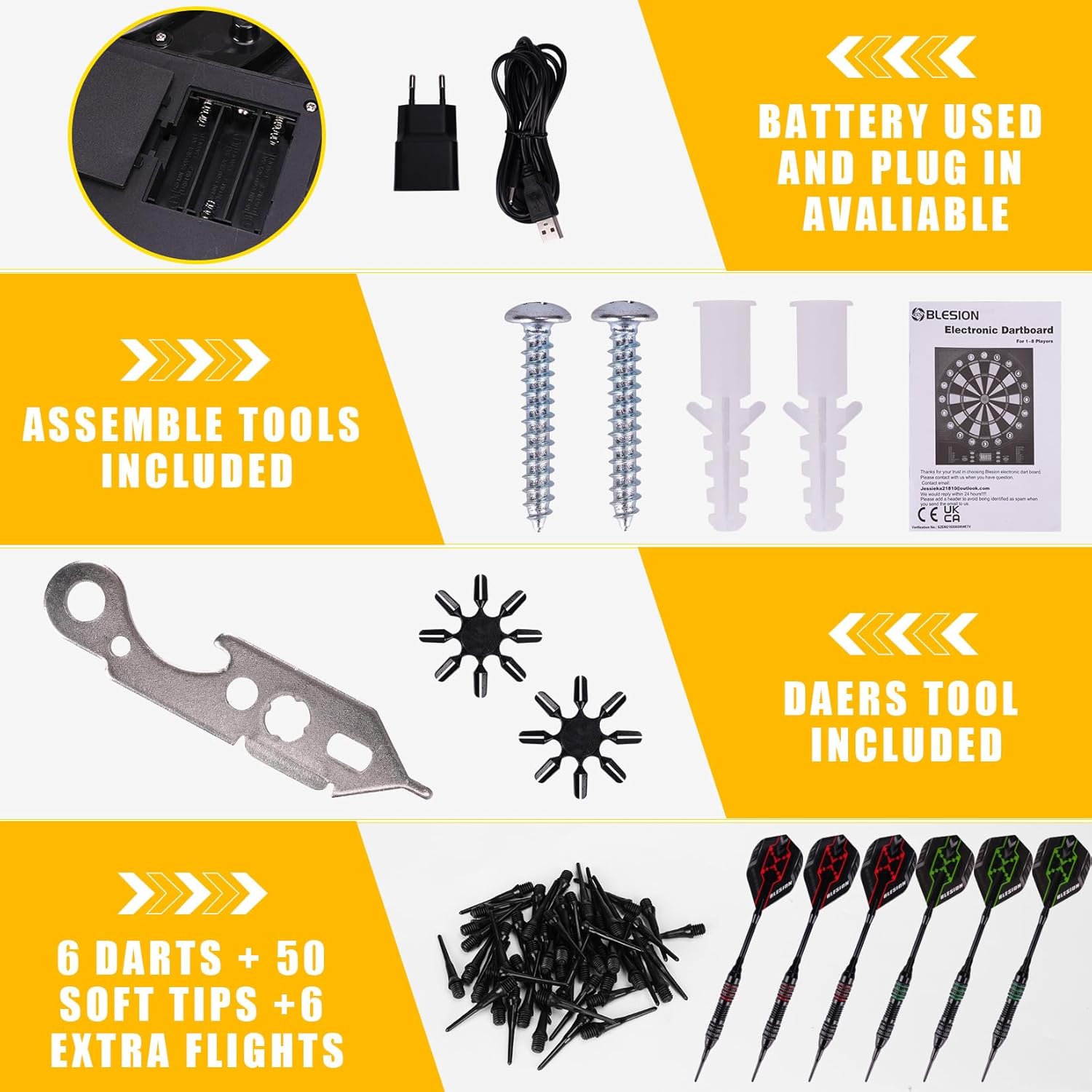 Blesion Bersaglio Elettronico Aggiornato 2024 con 6 Freccette - immagine 6