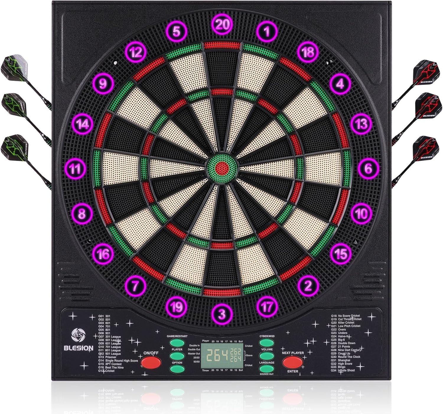 Blesion Bersaglio Elettronico Aggiornato 2024 con 6 Freccette - immagine 7