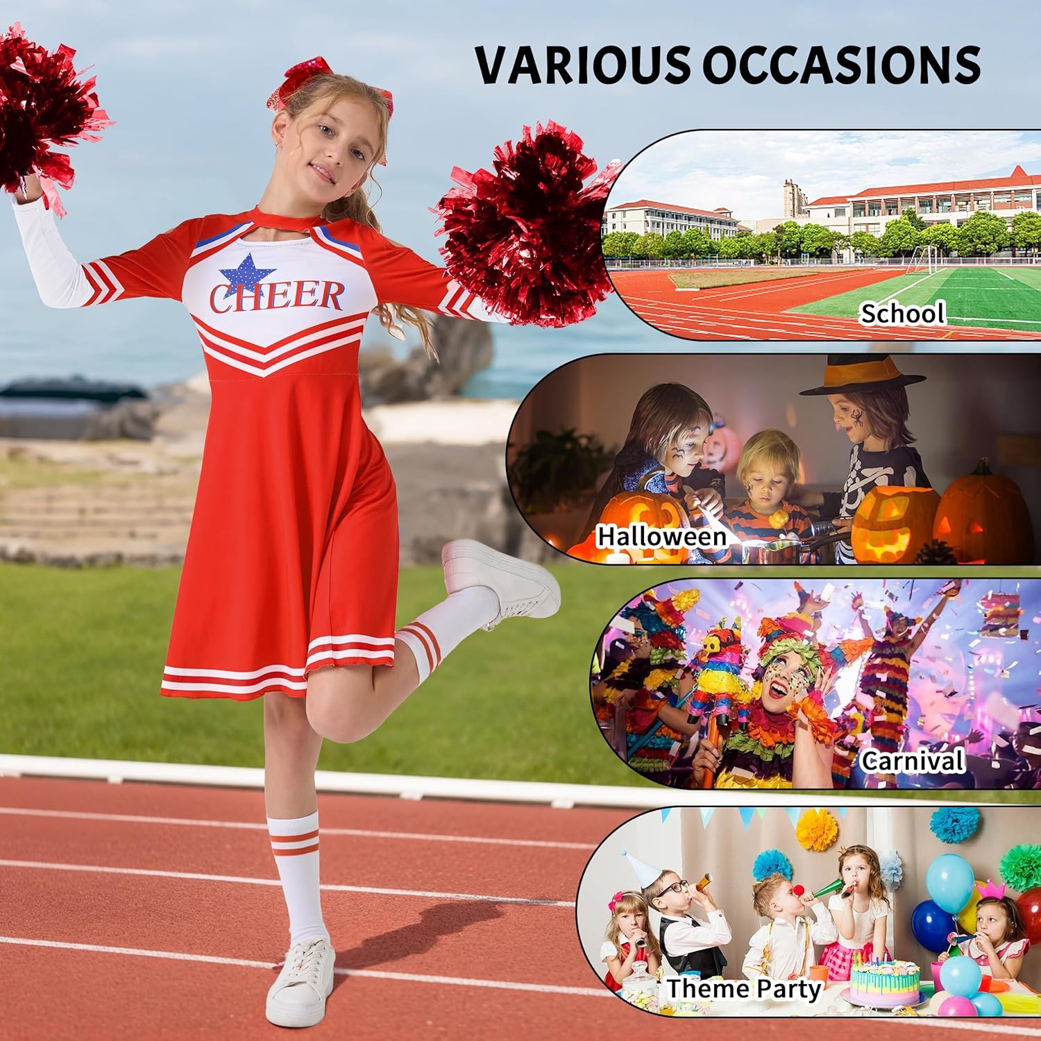LOLANTA Costume da Cheerleader per Bambini - immagine 5