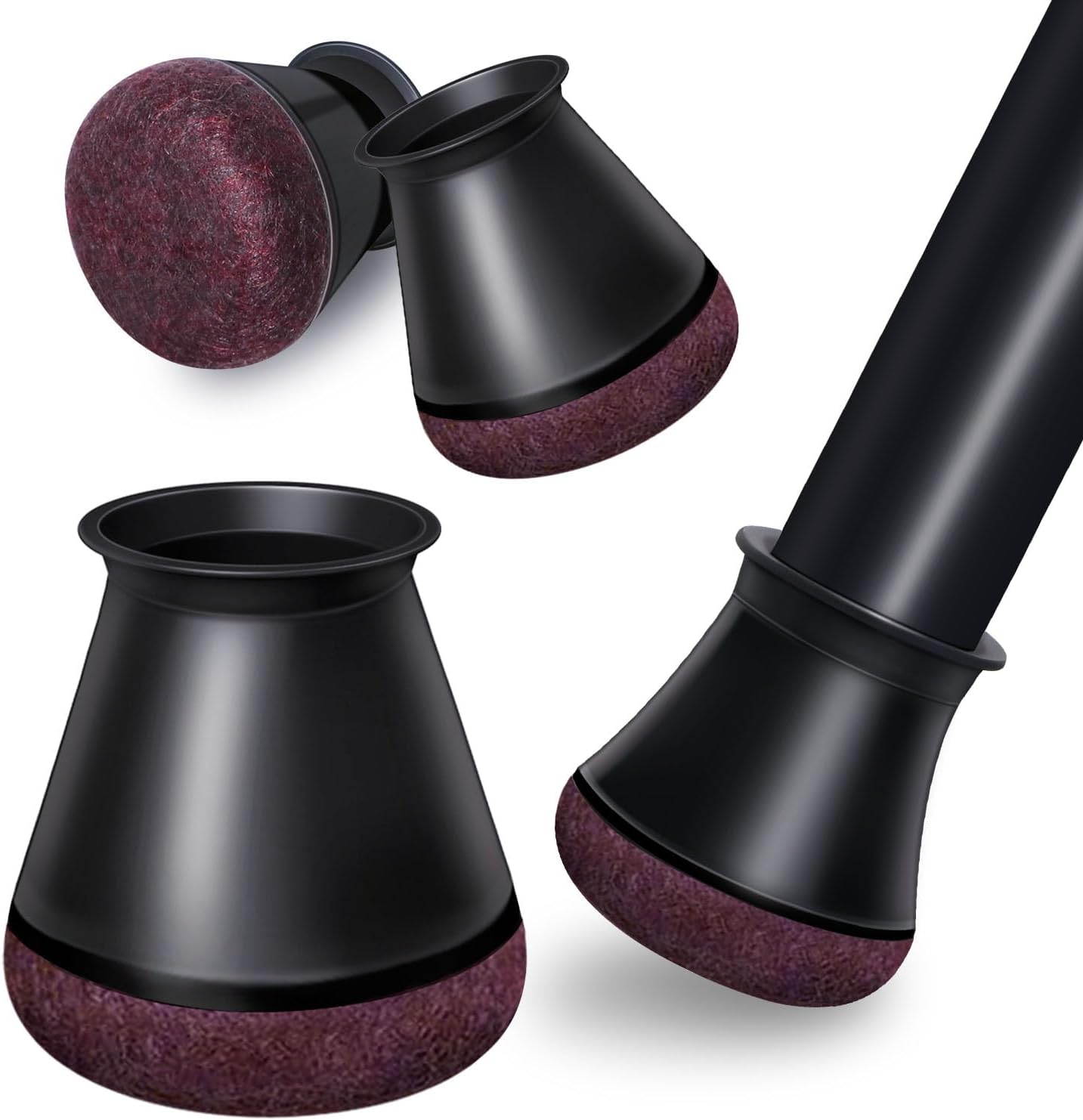 24 Pezzi Gommini per Sedie Rotondi Silicone Nero - immagine 1