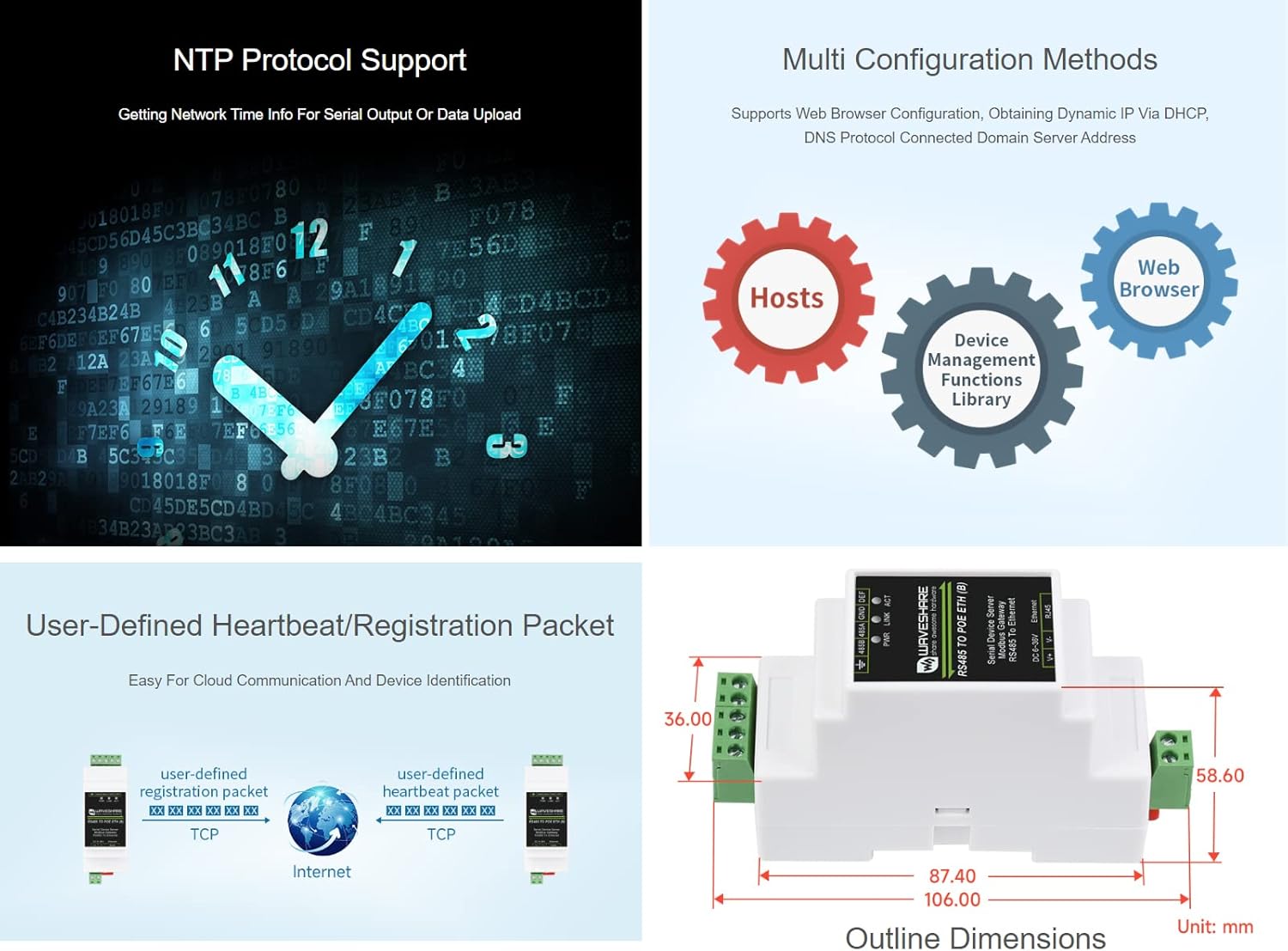 Waveshare RS485 to RJ45 Ethernet Converter Module - immagine 8