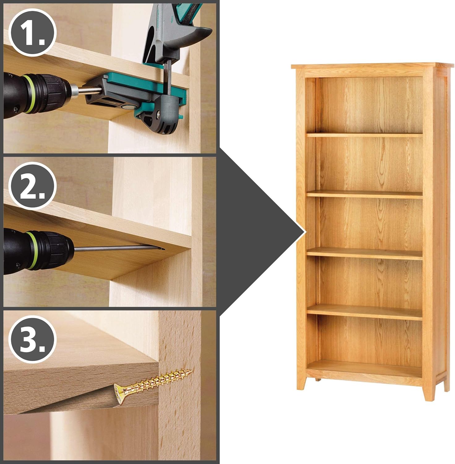 Wolfcraft Set per Giunzioni Nascoste 55 pezzi - immagine 4