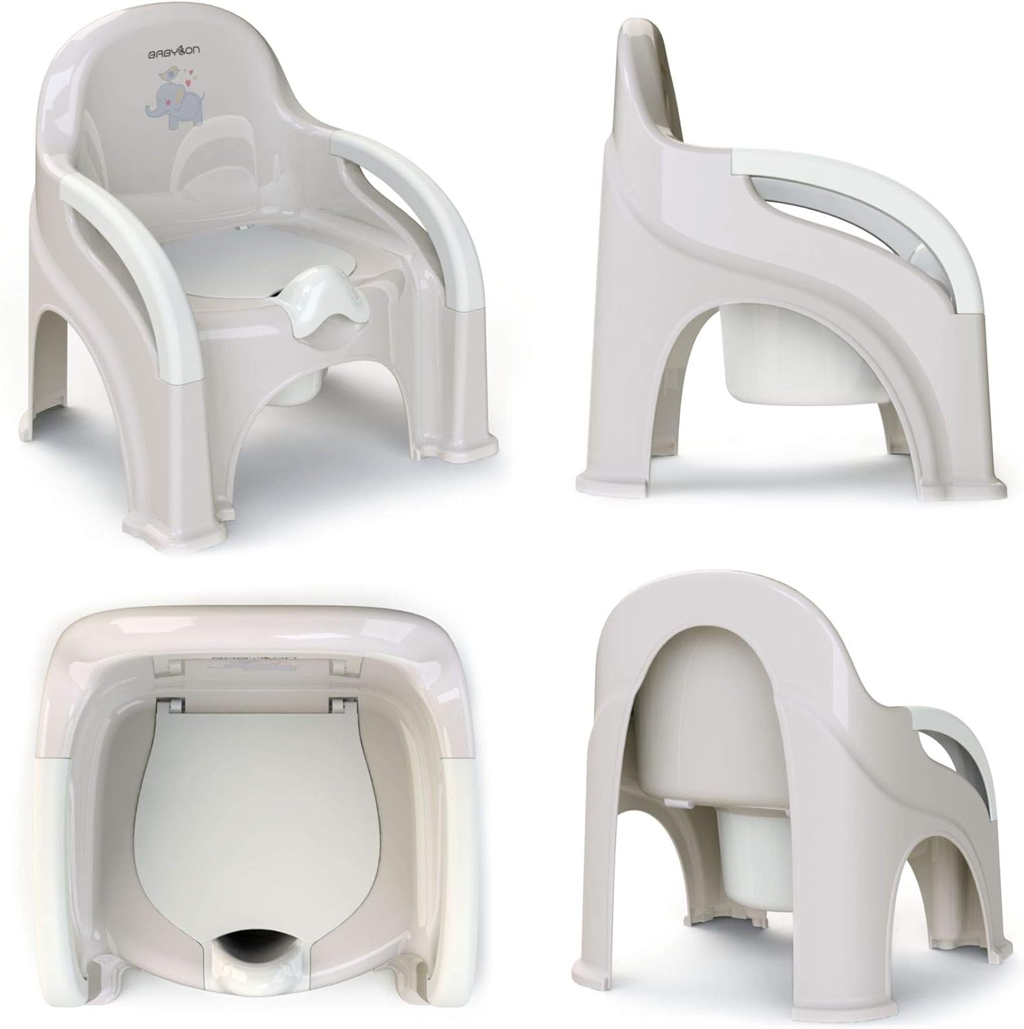 Babylon Vasino per bambini con coperchio, Grigio - immagine 2