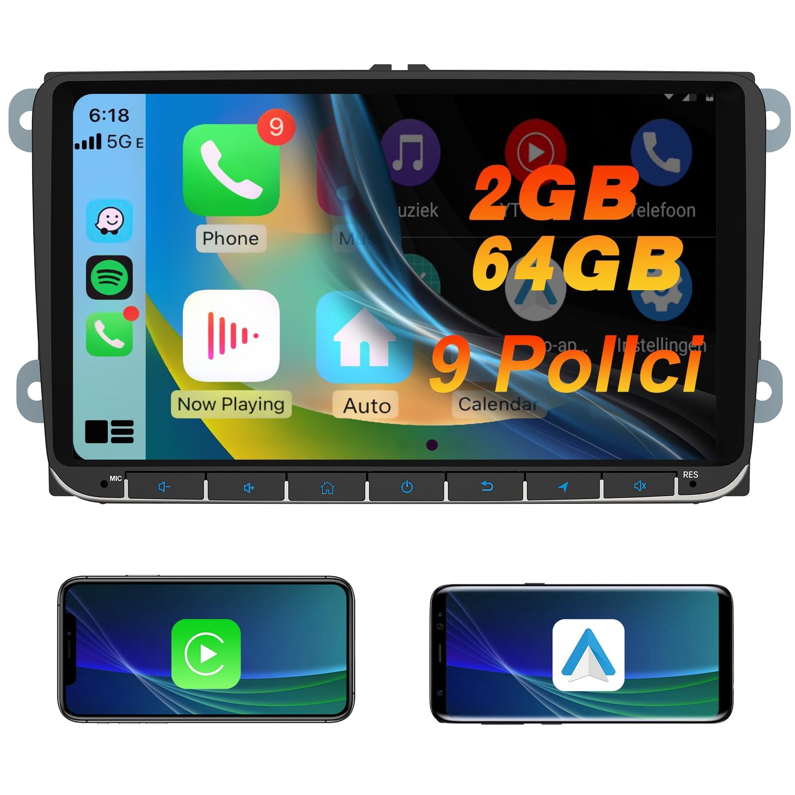 Awesafe Autoradio Android 13 [2G+64GB] 9 Pollici