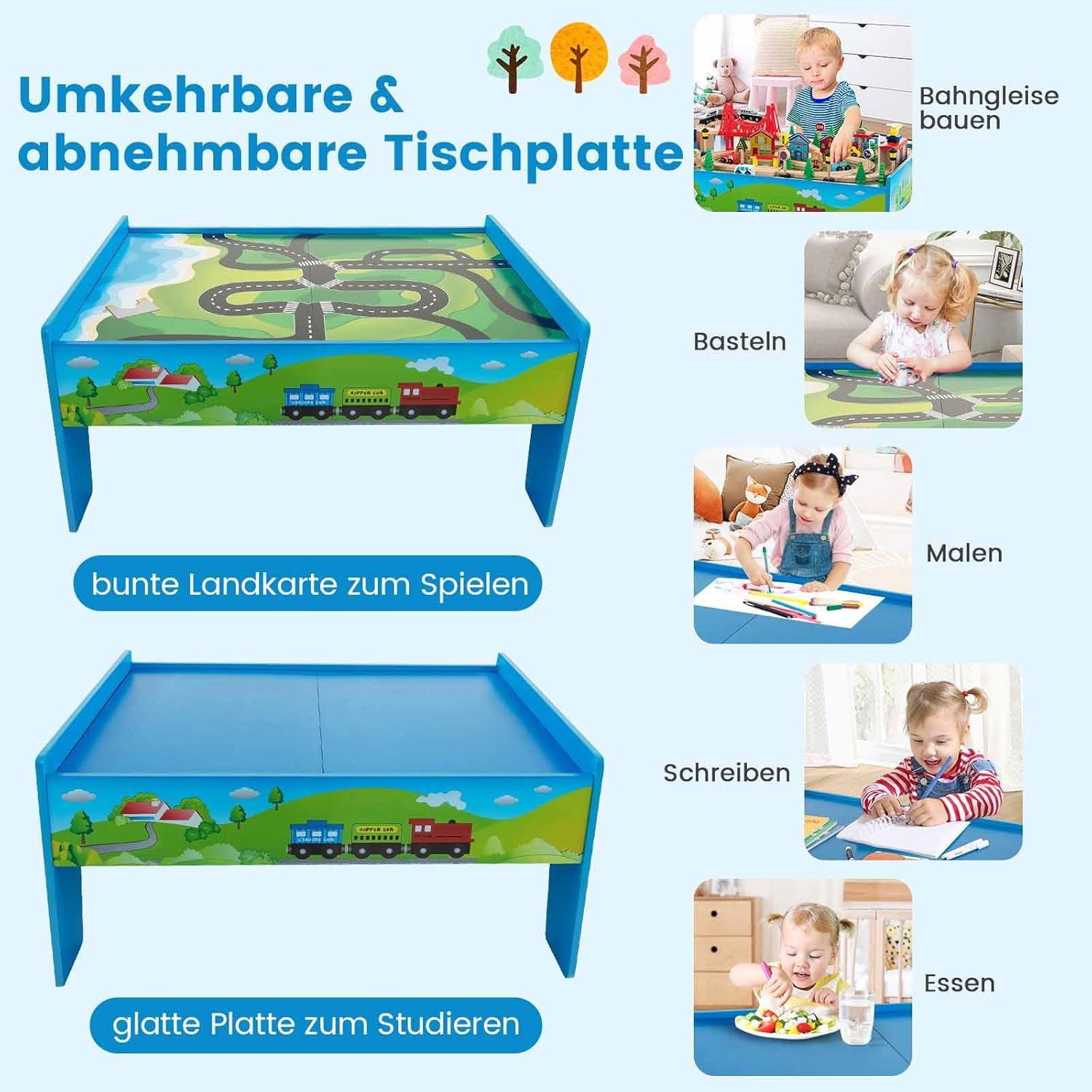 FANTASK Set Ferroviario 80 Pezzi per Bambini - immagine 4