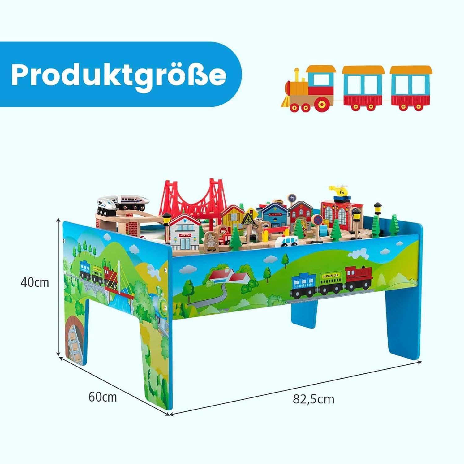 FANTASK Set Ferroviario 80 Pezzi per Bambini - immagine 6