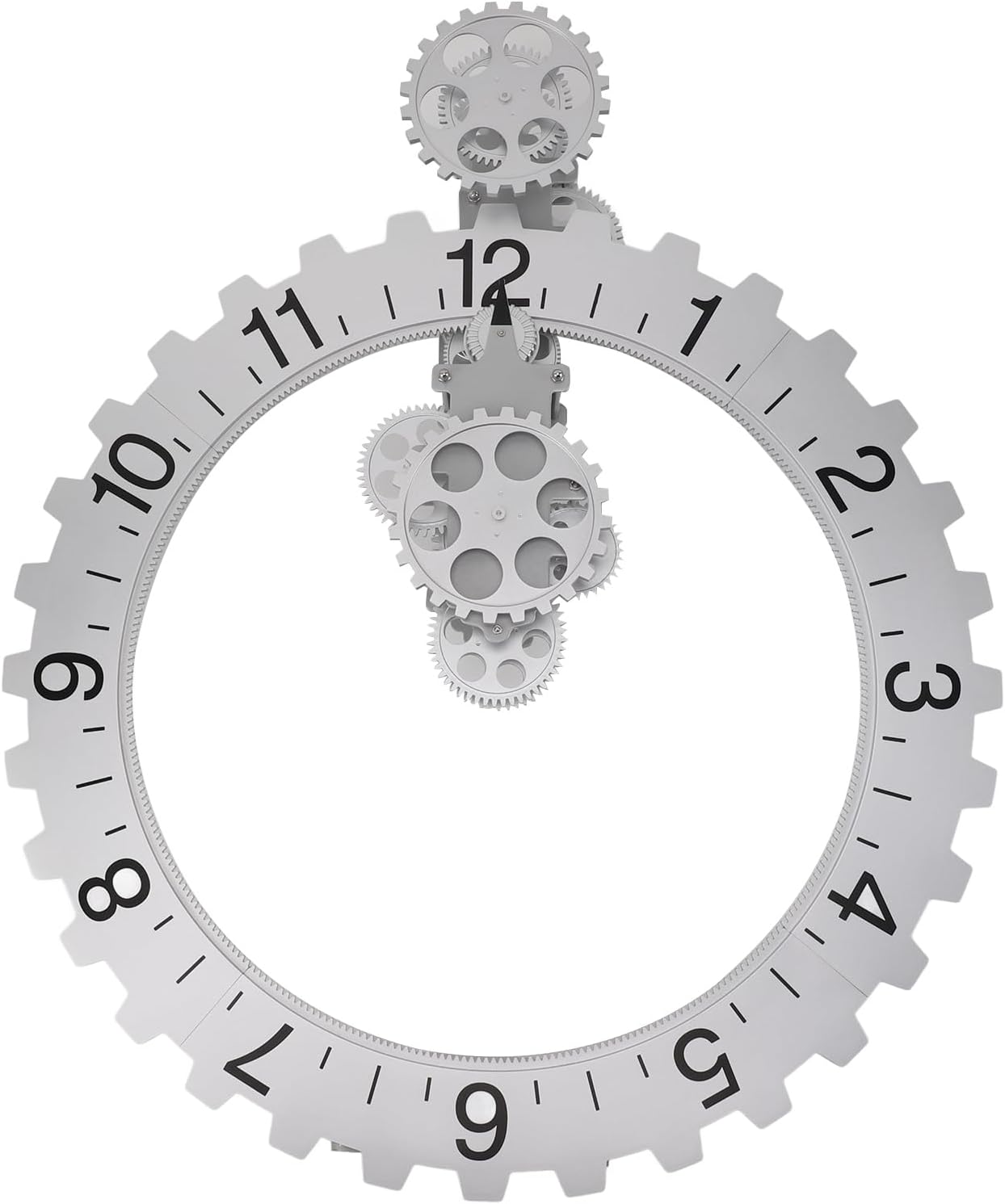 Ciciglow Orologio con Ingranaggi in Movimento 3D, Silver
