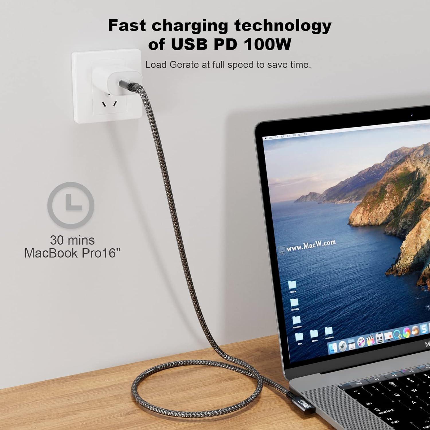 Cakoble Cavo USB Type-C 5m 100W 90 Gradi - immagine 2