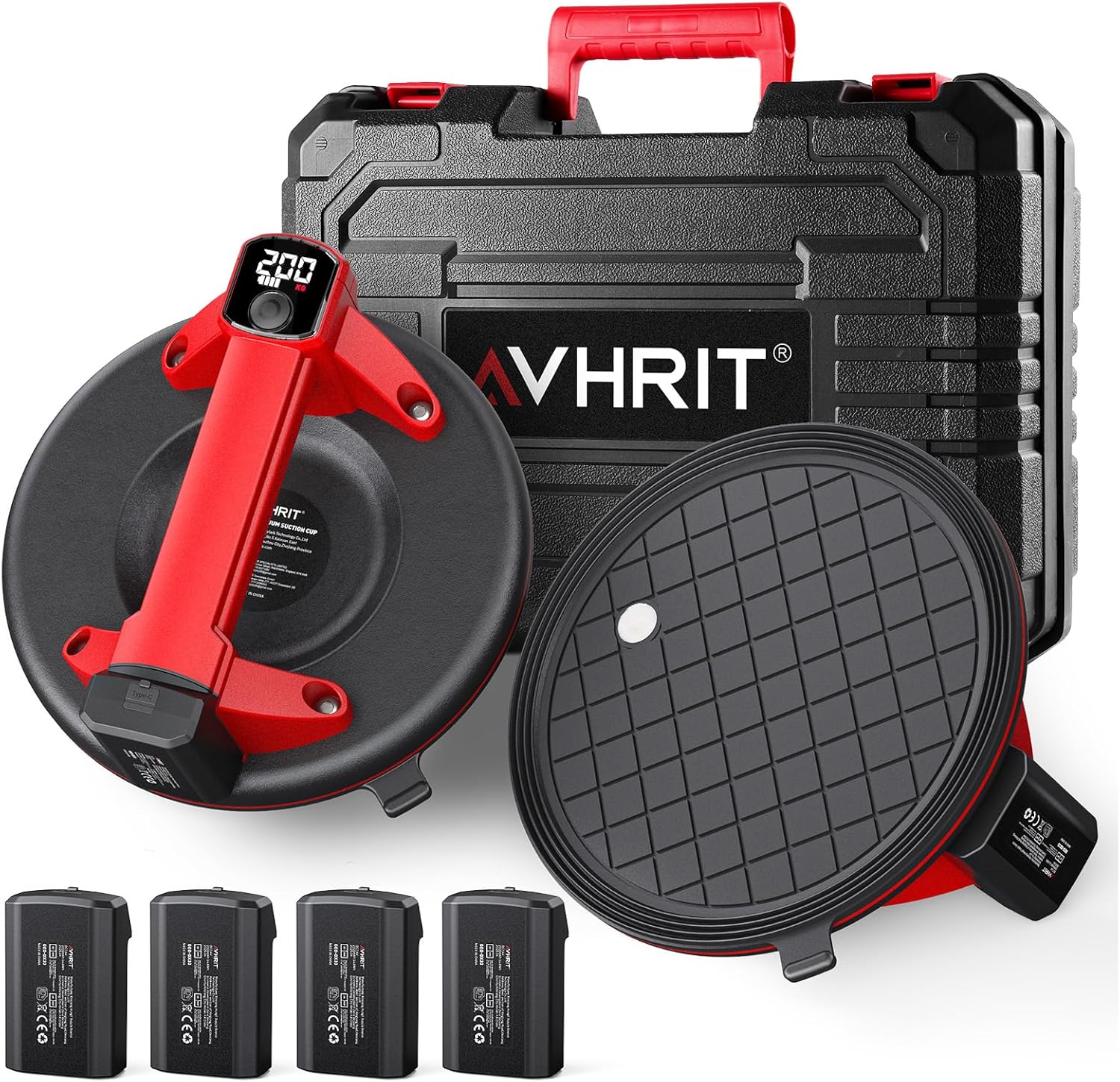 Avhrit Ventosa Elettrica a Batteria Ø20 cm 200KG Max