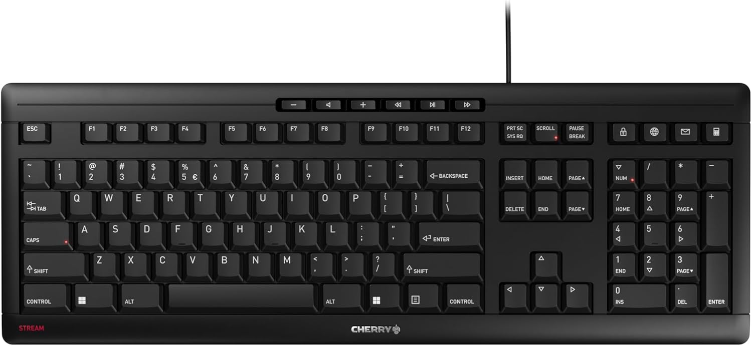 Cherry STREAM KEYBOARD - Tastiera con Filo, Nera - immagine 1
