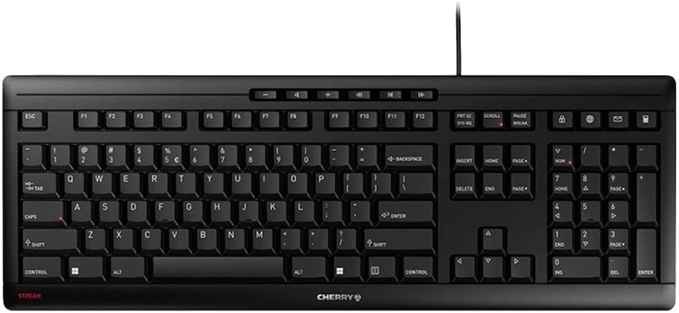 Cherry STREAM KEYBOARD - Tastiera con Filo, Nera - immagine 4