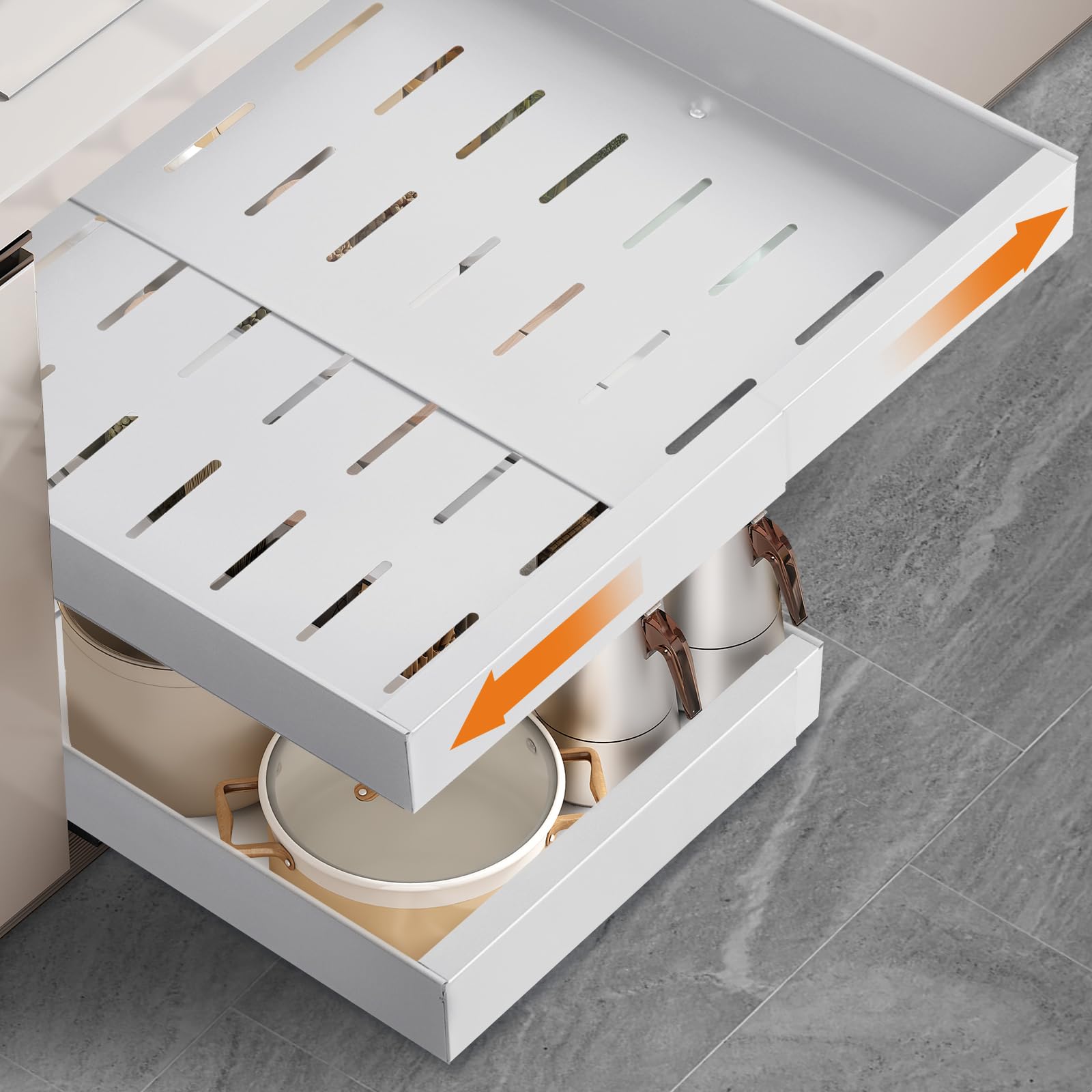 2 Pacchi Cassetti Estraibili per Cucina con Adesivo