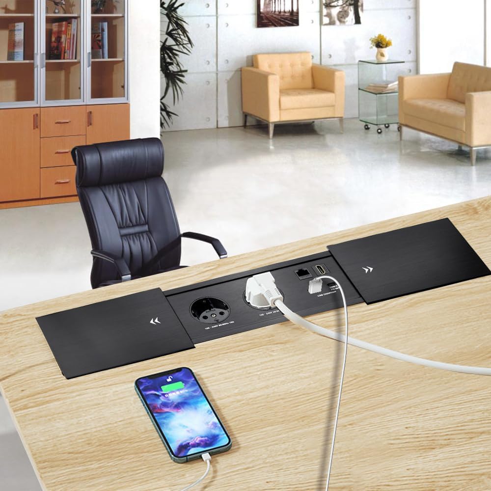 Presa a Scomparsa con USB-C 65W, Nera - immagine 4