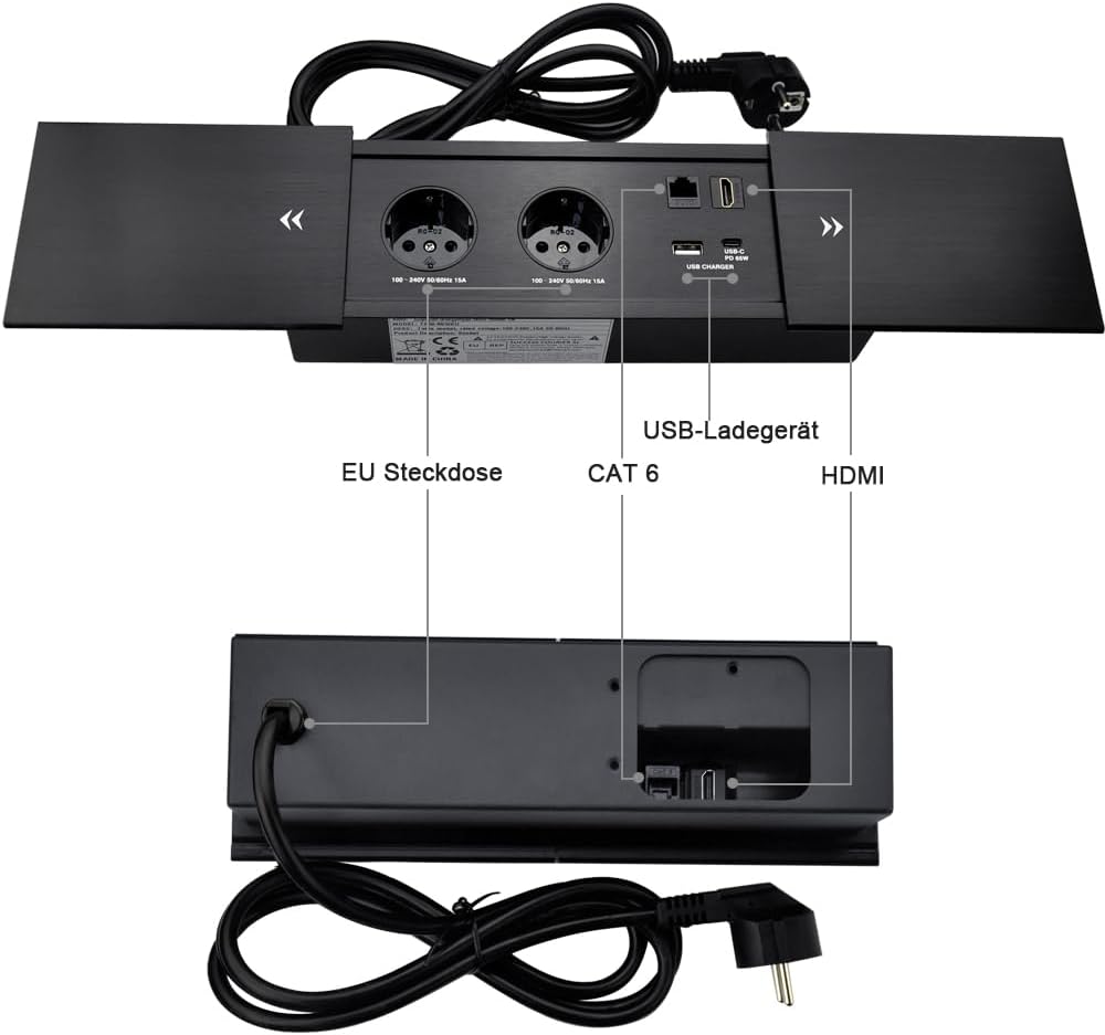 Presa a Scomparsa con USB-C 65W, Nera - immagine 6