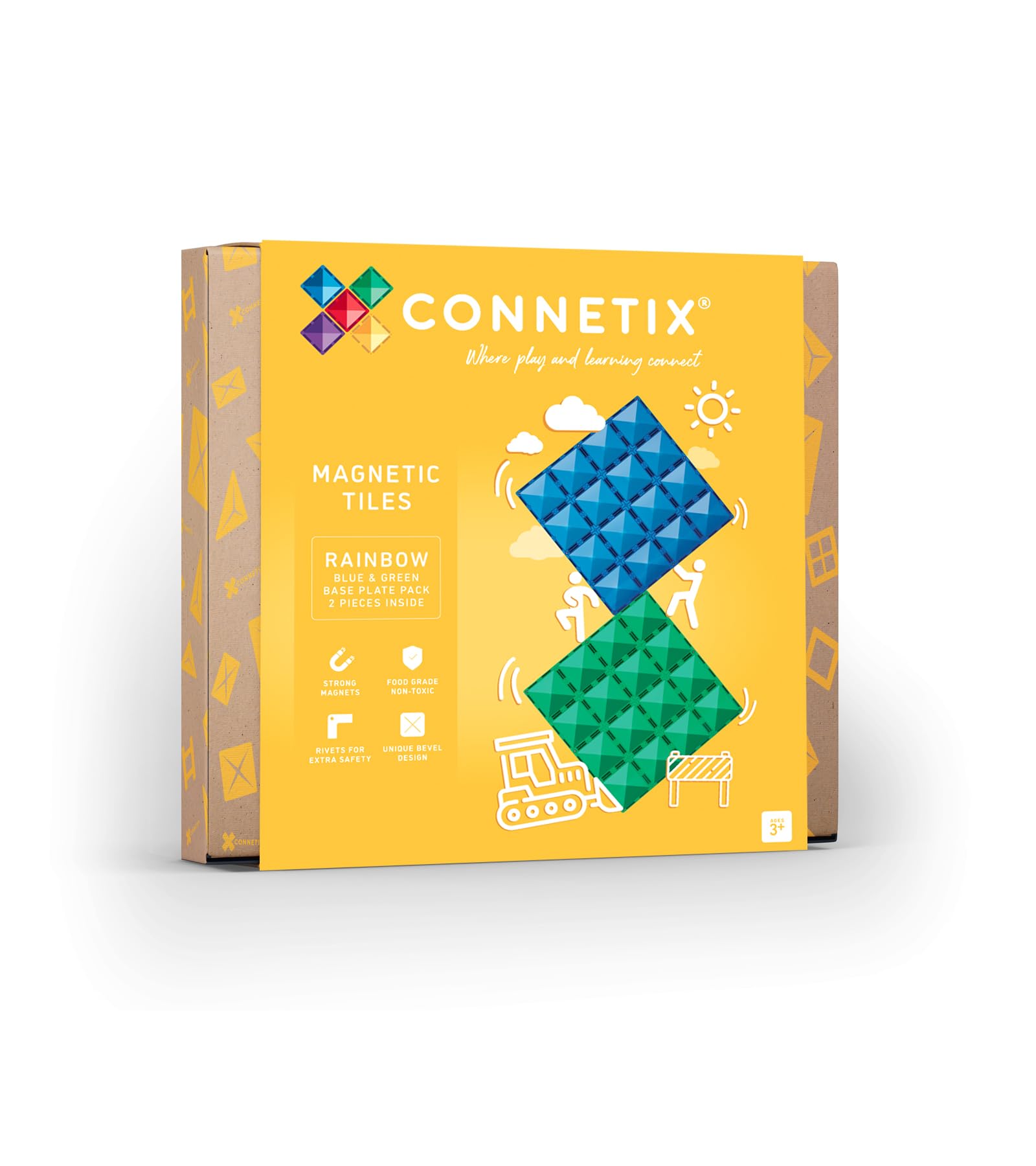 CONNETIX Arcobaleno Blu e Verde Pacchetto Piastra di Base, 2 Pezzi
