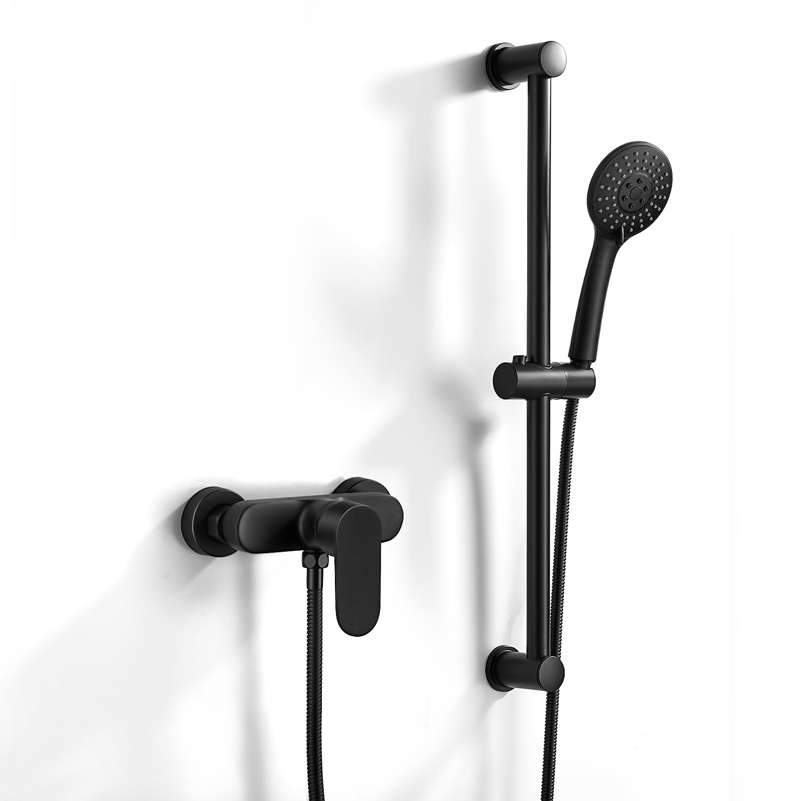 Miscelatore Monocomando Doccia da Muro, Nero