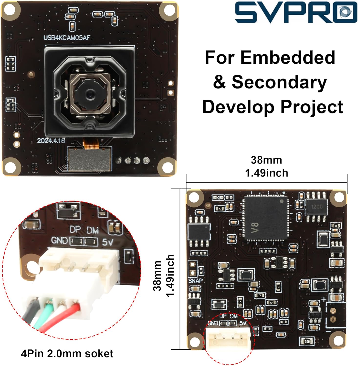 Svpro Modulo Fotocamera 4K USB Autofocus IBIS - immagine 7