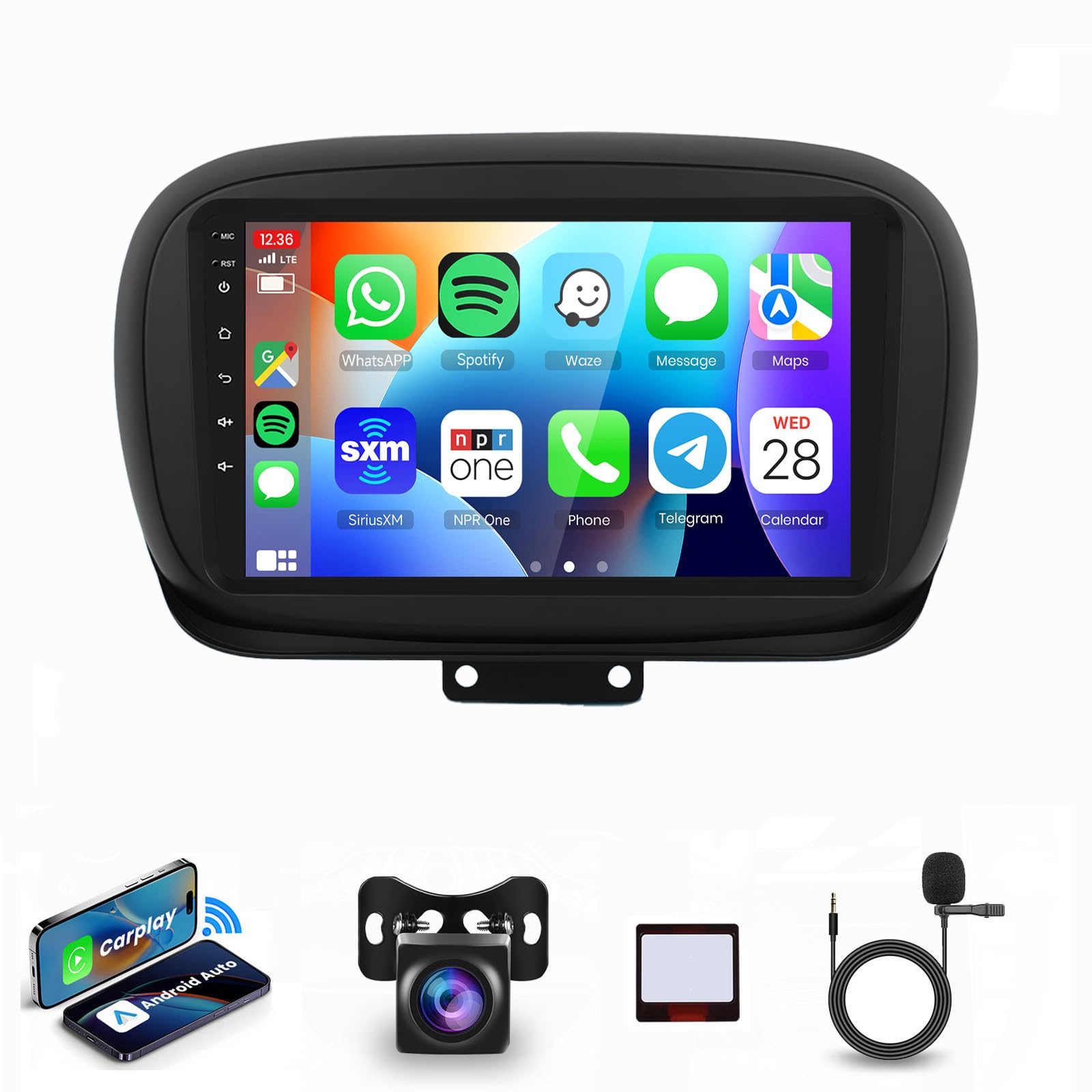 Autoradio Android 13 per FIAT 500X 9" HD Touchscreen