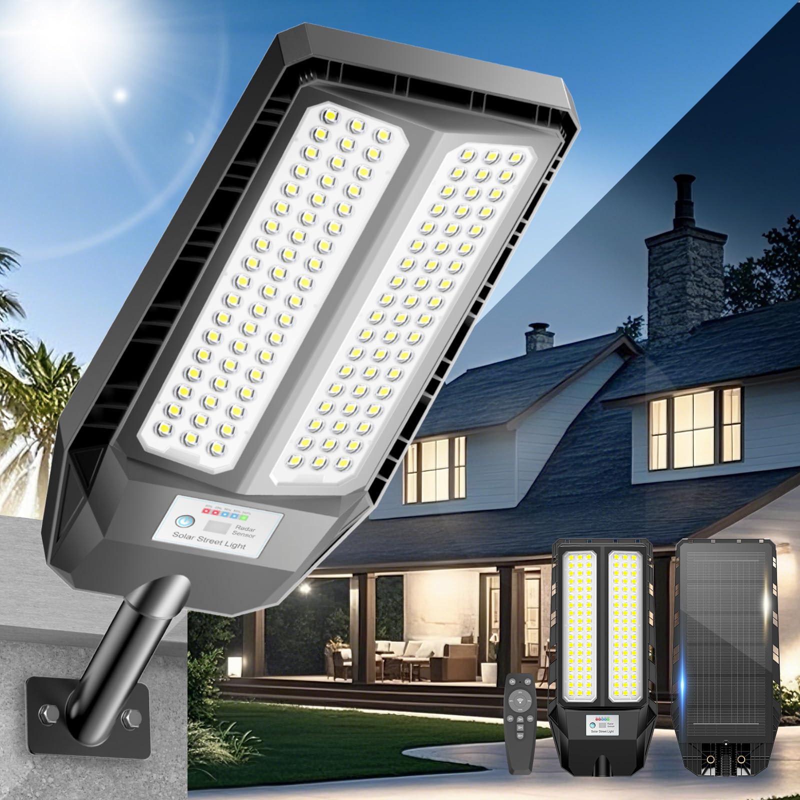 Adewalk Lampione Solare Led Esterno 3000W IP66