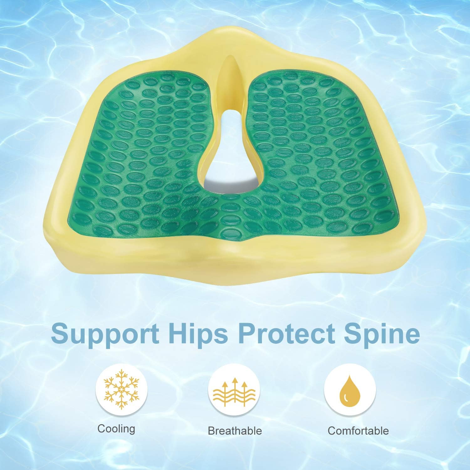 Gel Cuscino per Sedile Auto in Memory Foam - Nero - immagine 2