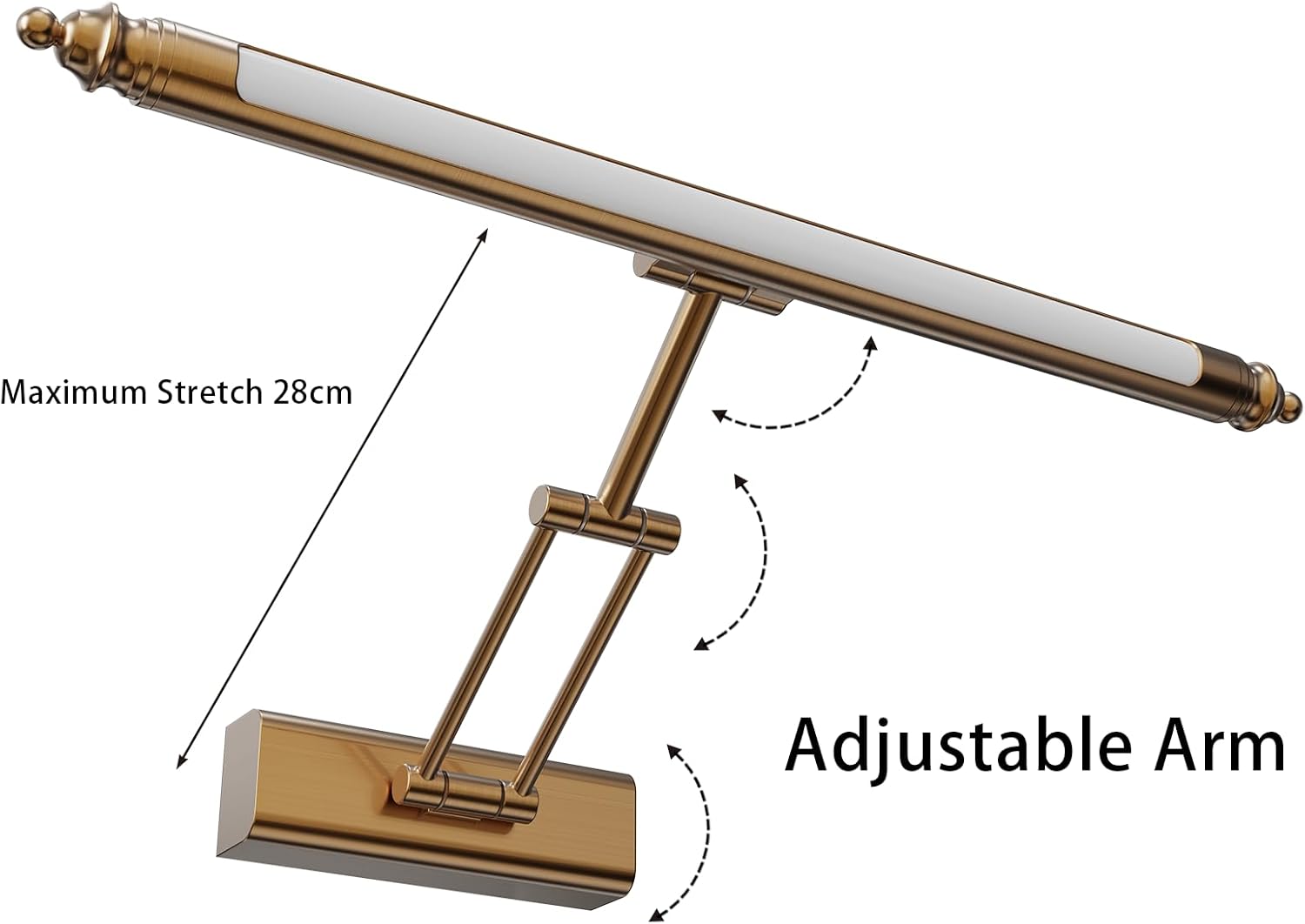 Hmakgg Lampada Specchio Bagno Vintage LED Ottone 60cm - immagine 5