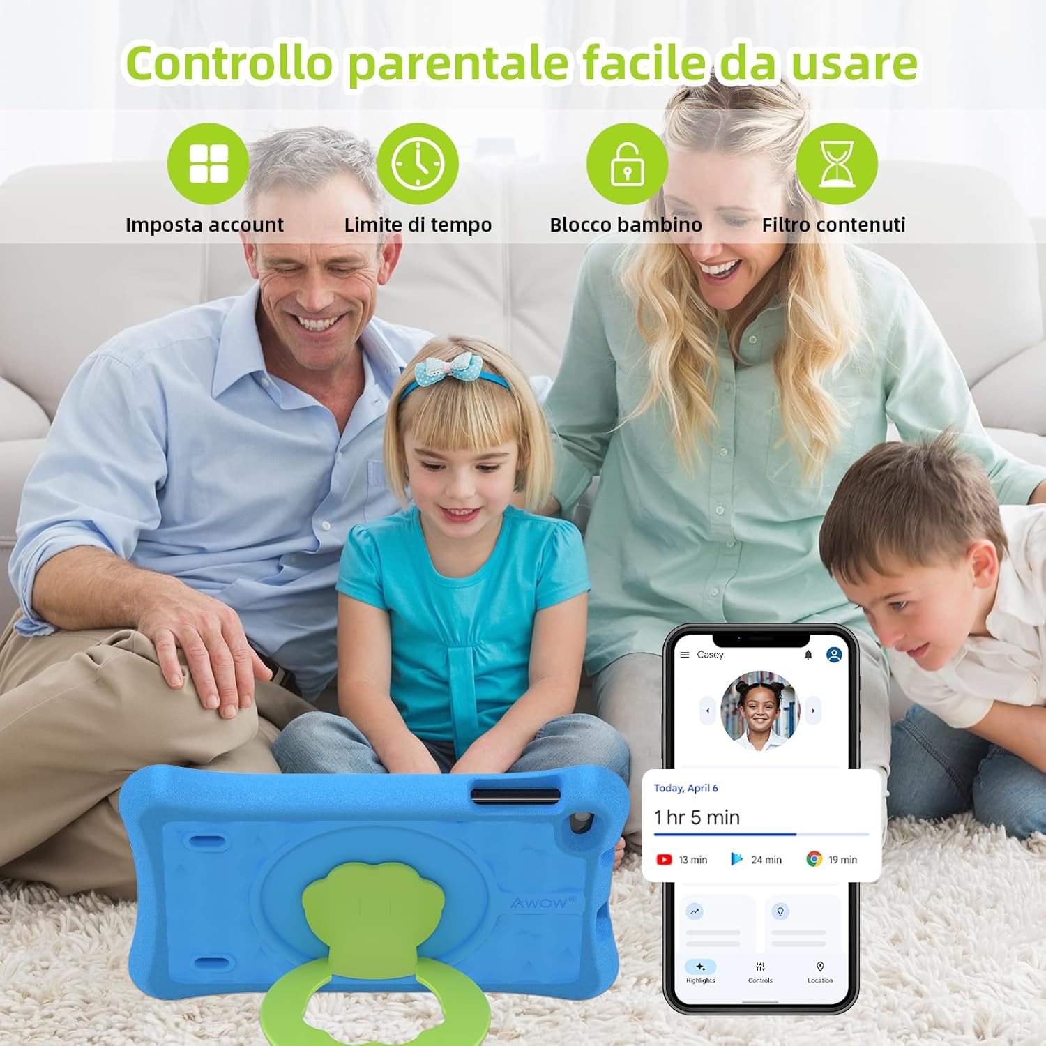 Awow Tablet Android 15 per Bambini 10 Pollici - immagine 8