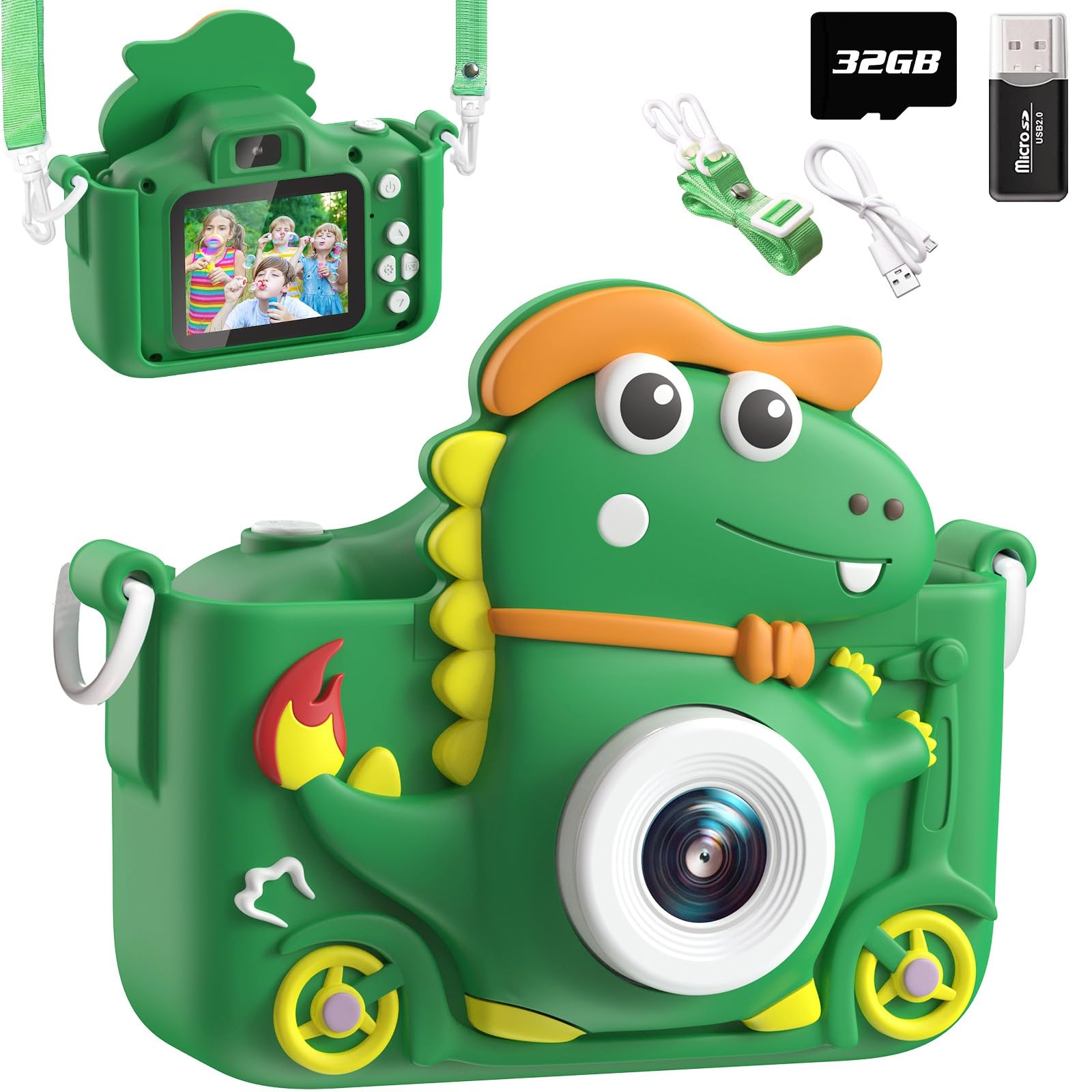 Macchina Fotografica Bambini Dinosauro 1080P HD Selfie