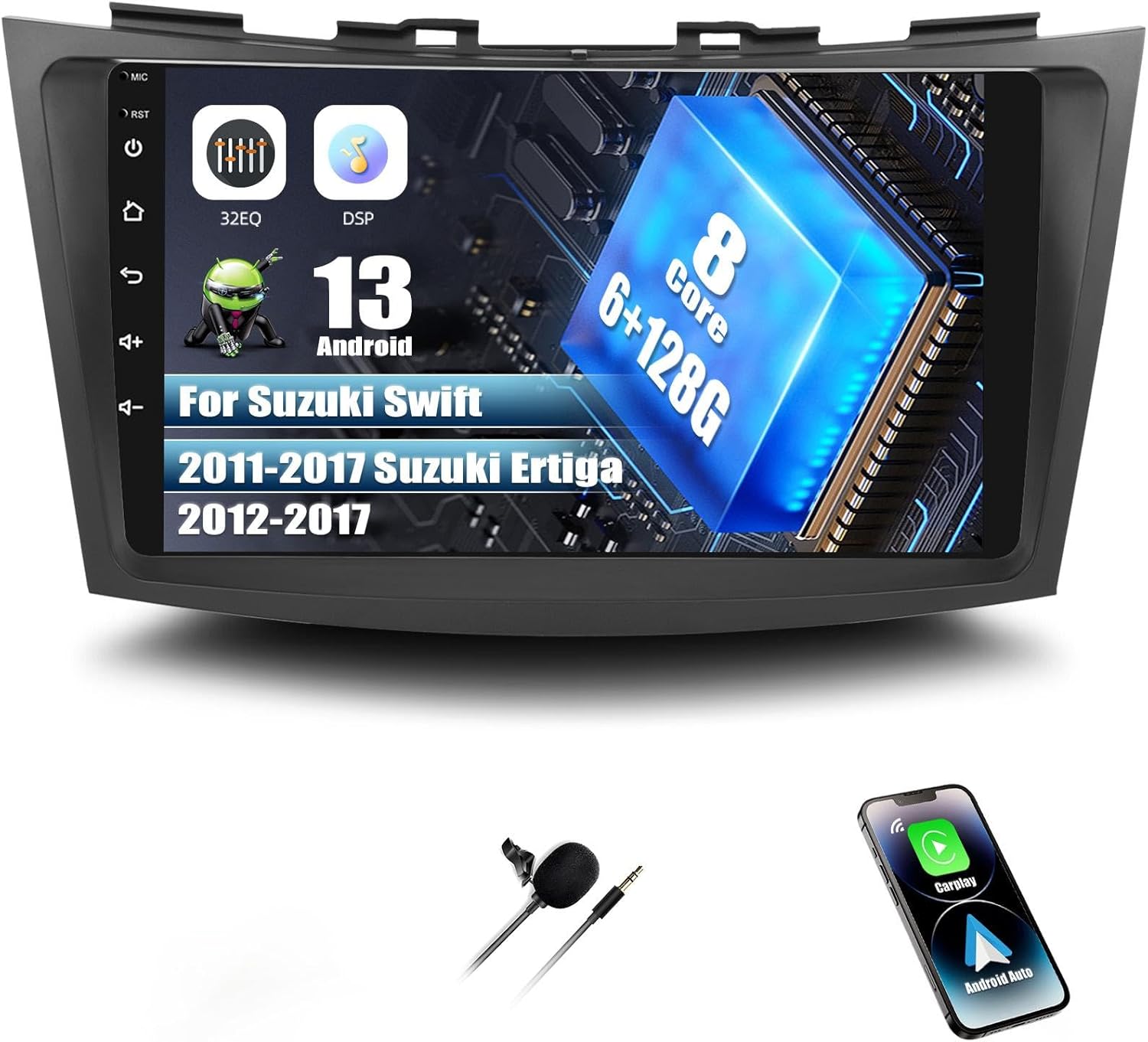 Sixwin Autoradio Android 13 8 Core 6+128GB 9" HD - immagine 1