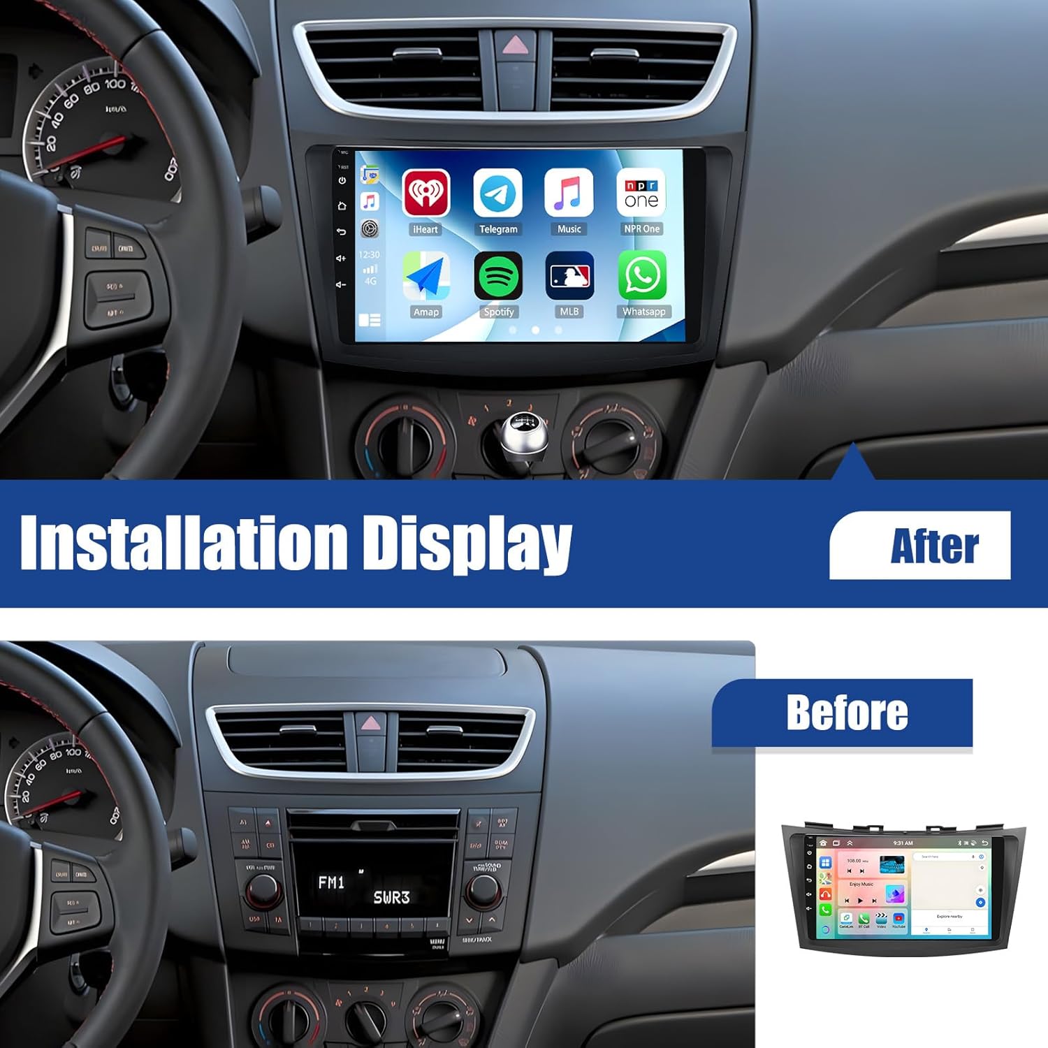Sixwin Autoradio Android 13 8 Core 6+128GB 9" HD - immagine 2