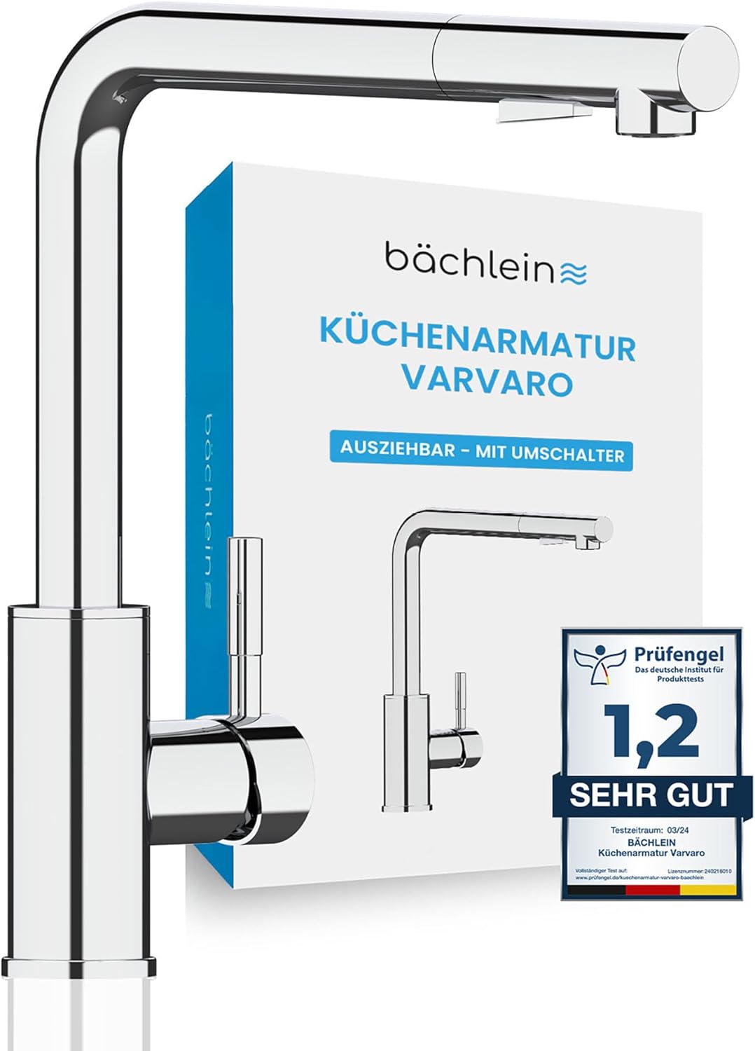 Bächlein Varvaro - Rubinetto Cucina Girevole 360°, Cromato