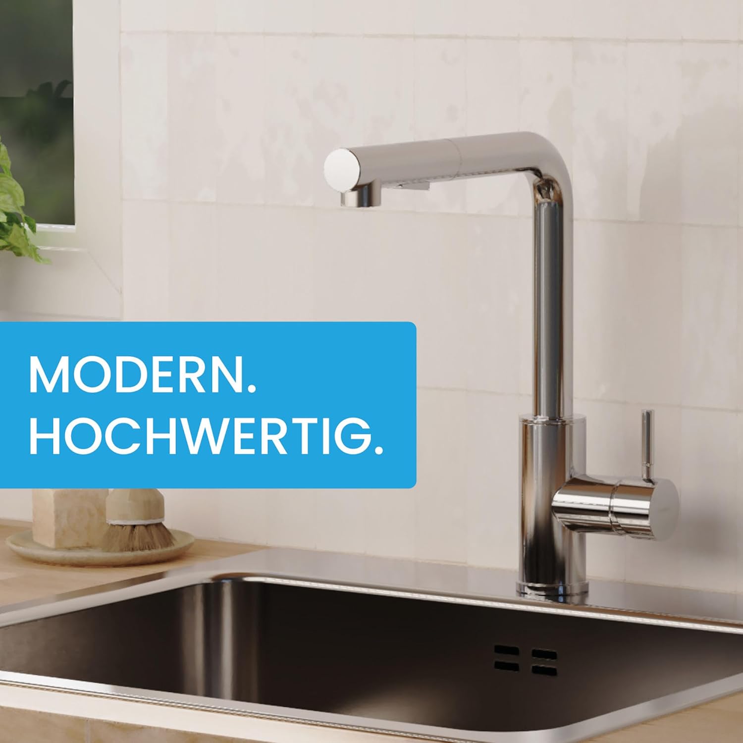 Bächlein Varvaro - Rubinetto Cucina Girevole 360°, Cromato - immagine 2