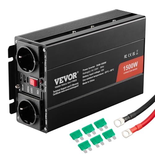 Vevor Convertitore di Potenza 1500W DC 12V a AC 230V