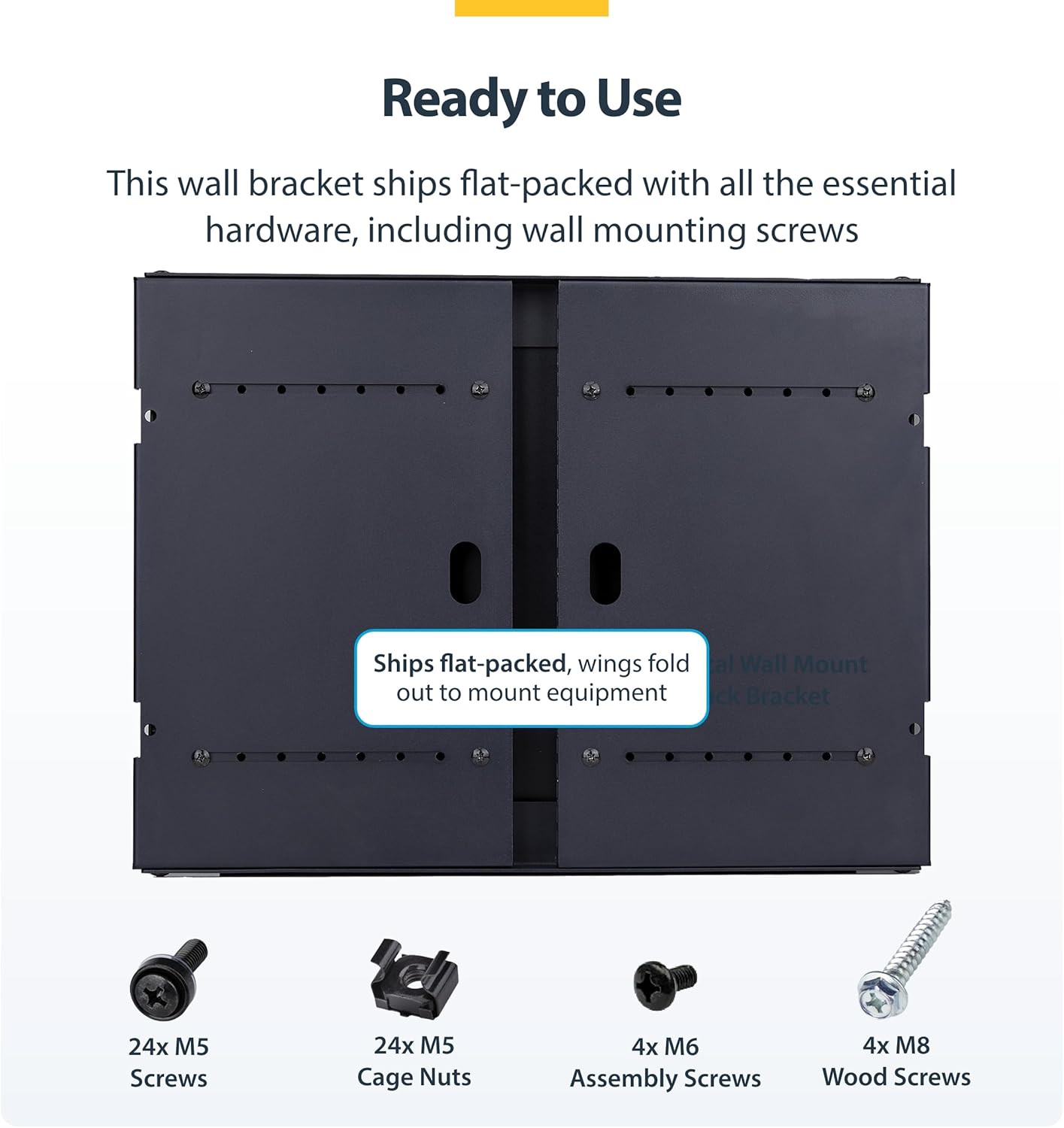 Startech.com Staffa Rack 19" 8U a Parete, Profondità Regolabile - immagine 6