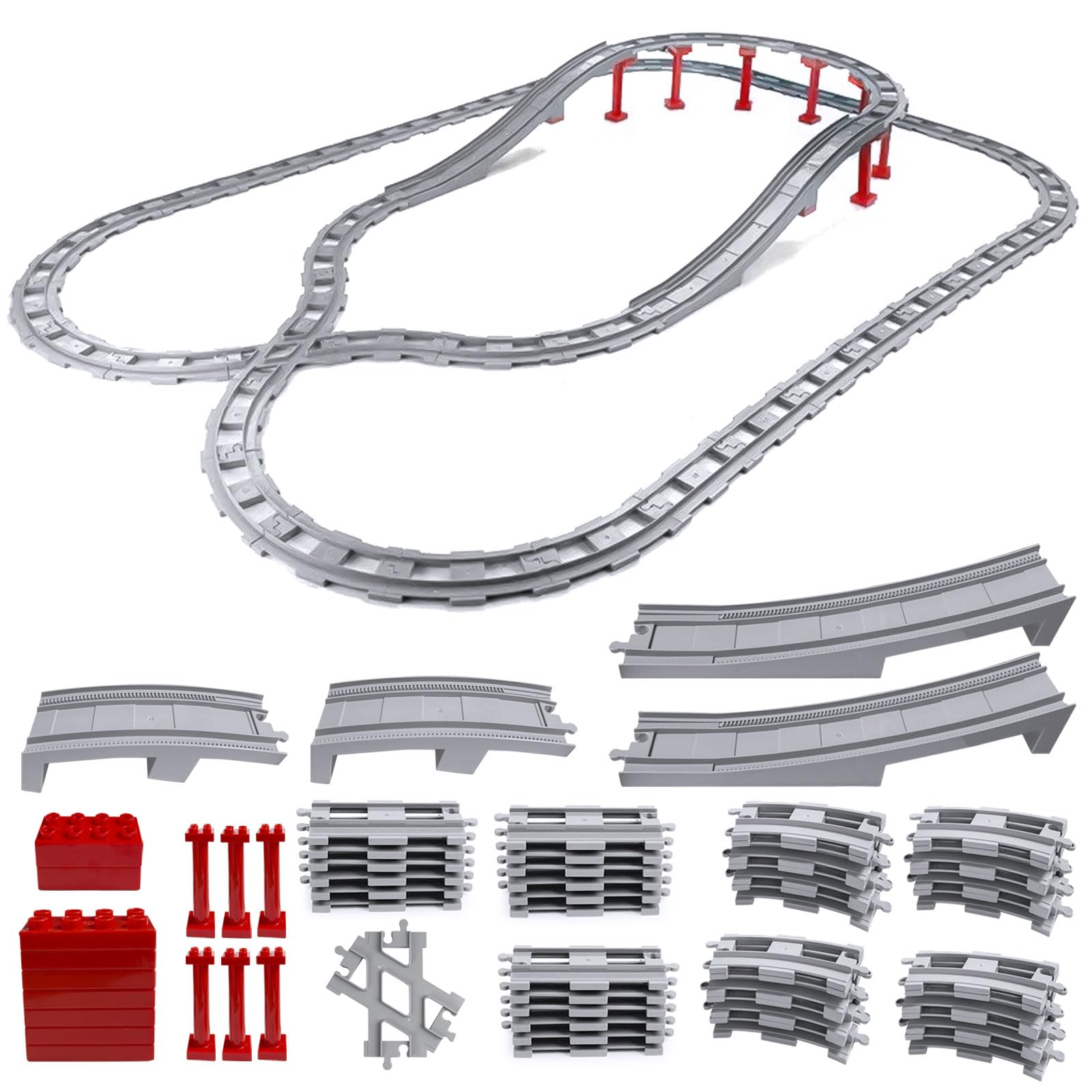 Set Binari Treno 67 Pezzi - Mattoncini Costruzione