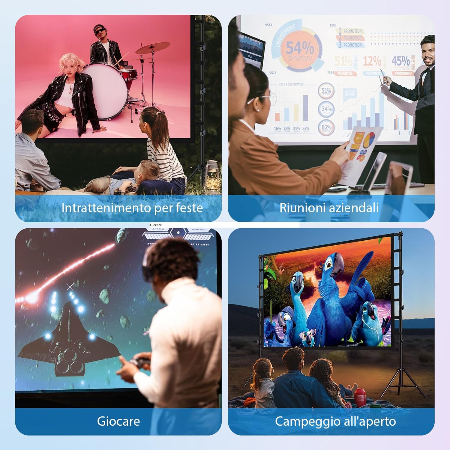 Schermo per Proiettore 180” con Treppiedi Leorfi - immagine 7