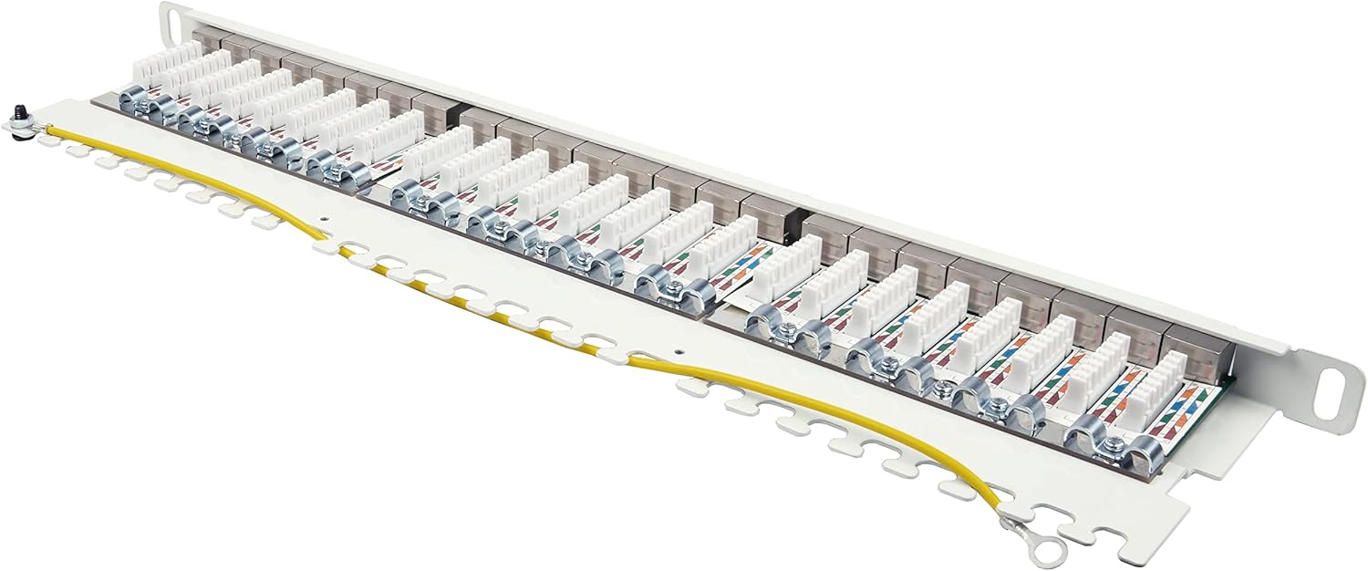 Pannello Patch 19" Cat. 6A 24 Porte 0,5U, Bianco - immagine 2