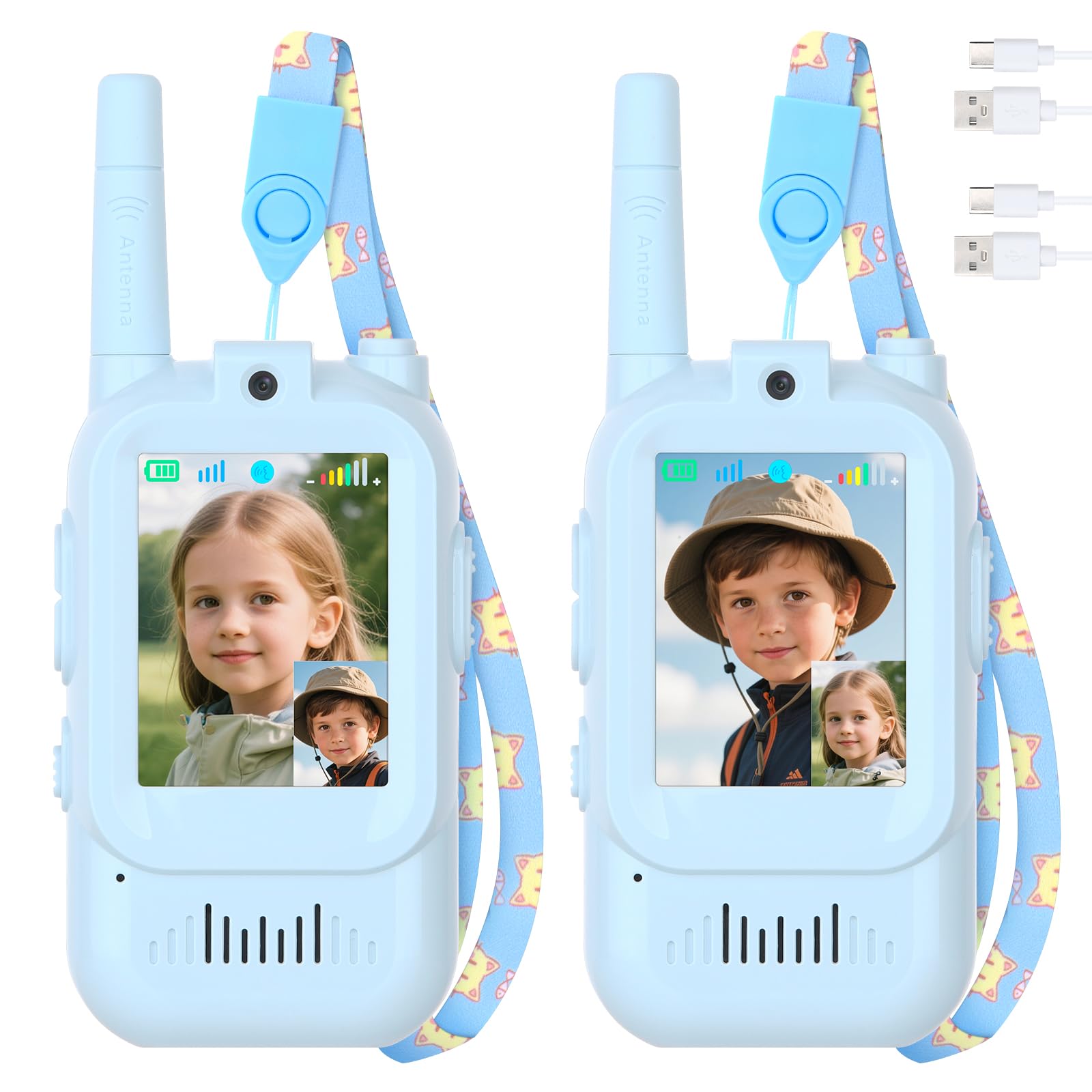 Mafiti Mini Walkie Talkie per Bambini - 2 Pezzi Blu