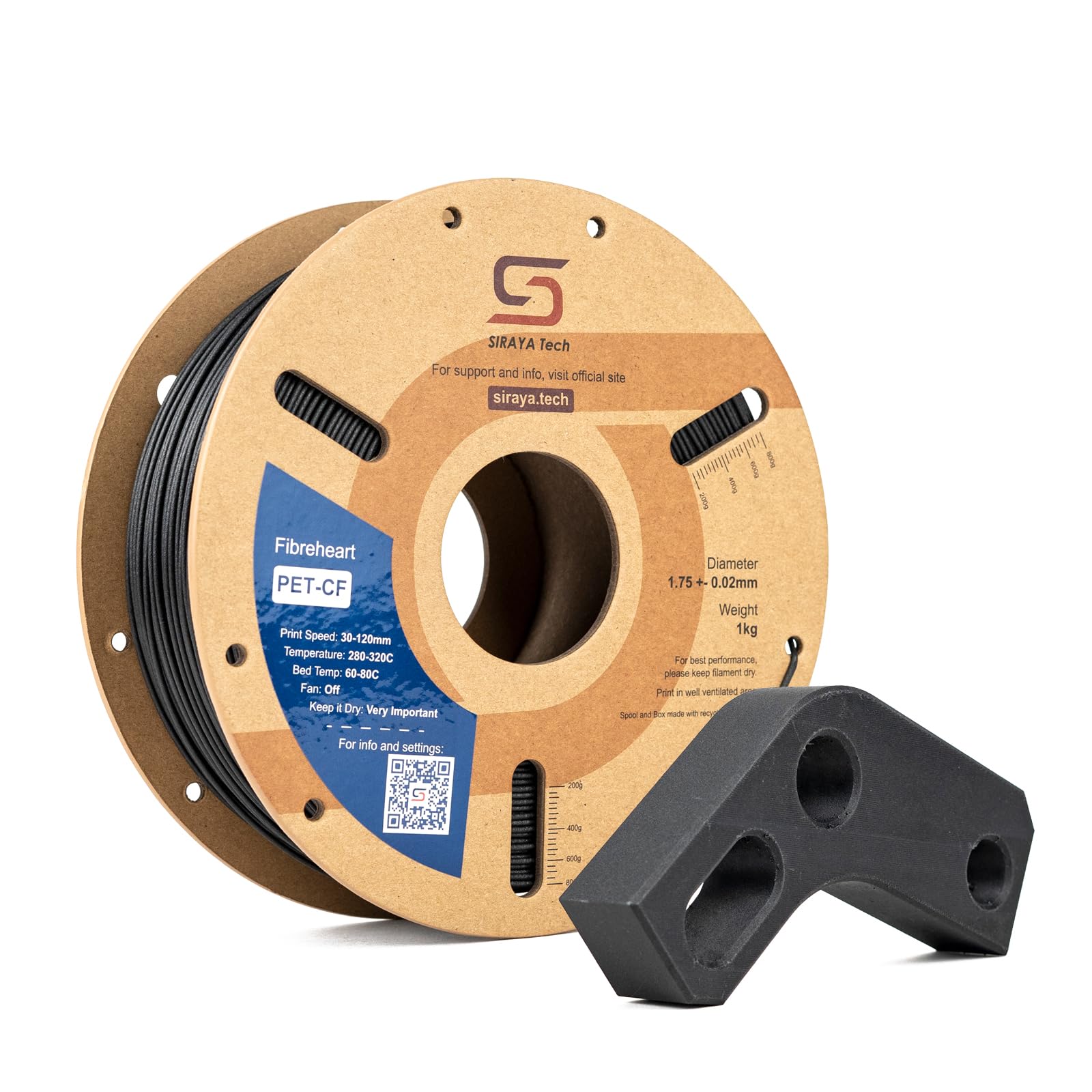 Siraya Tech Fibreheart PET CF - Filamento 3D Nero 1kg