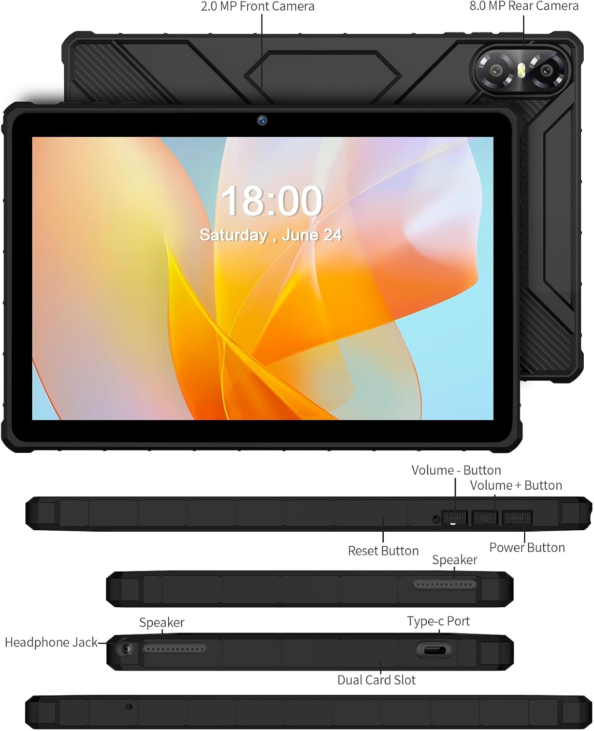 Pritom Tablet 10 Pollici Android 15 con Custodia - immagine 5