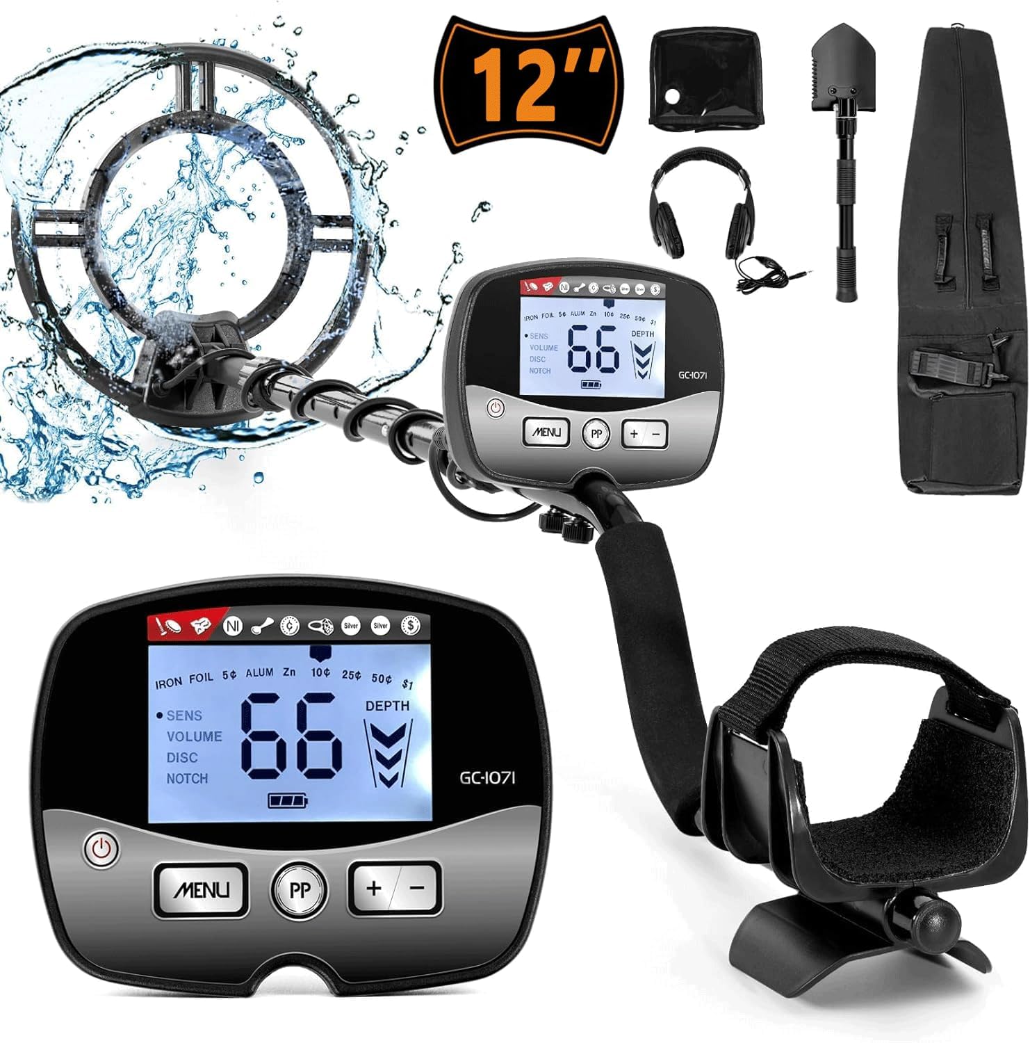 Metal Detector Professionale 30CM con Display LCD