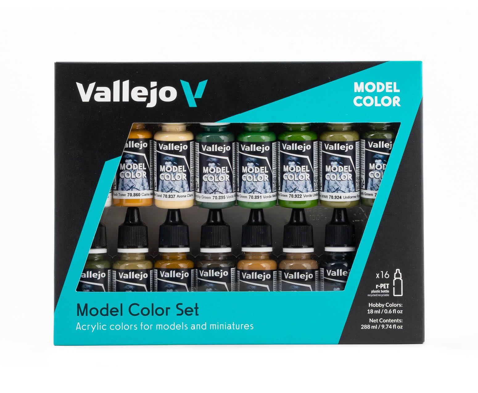 Vallejo Model Color Set - Wwii Allies (X16 Colours) - Val70109