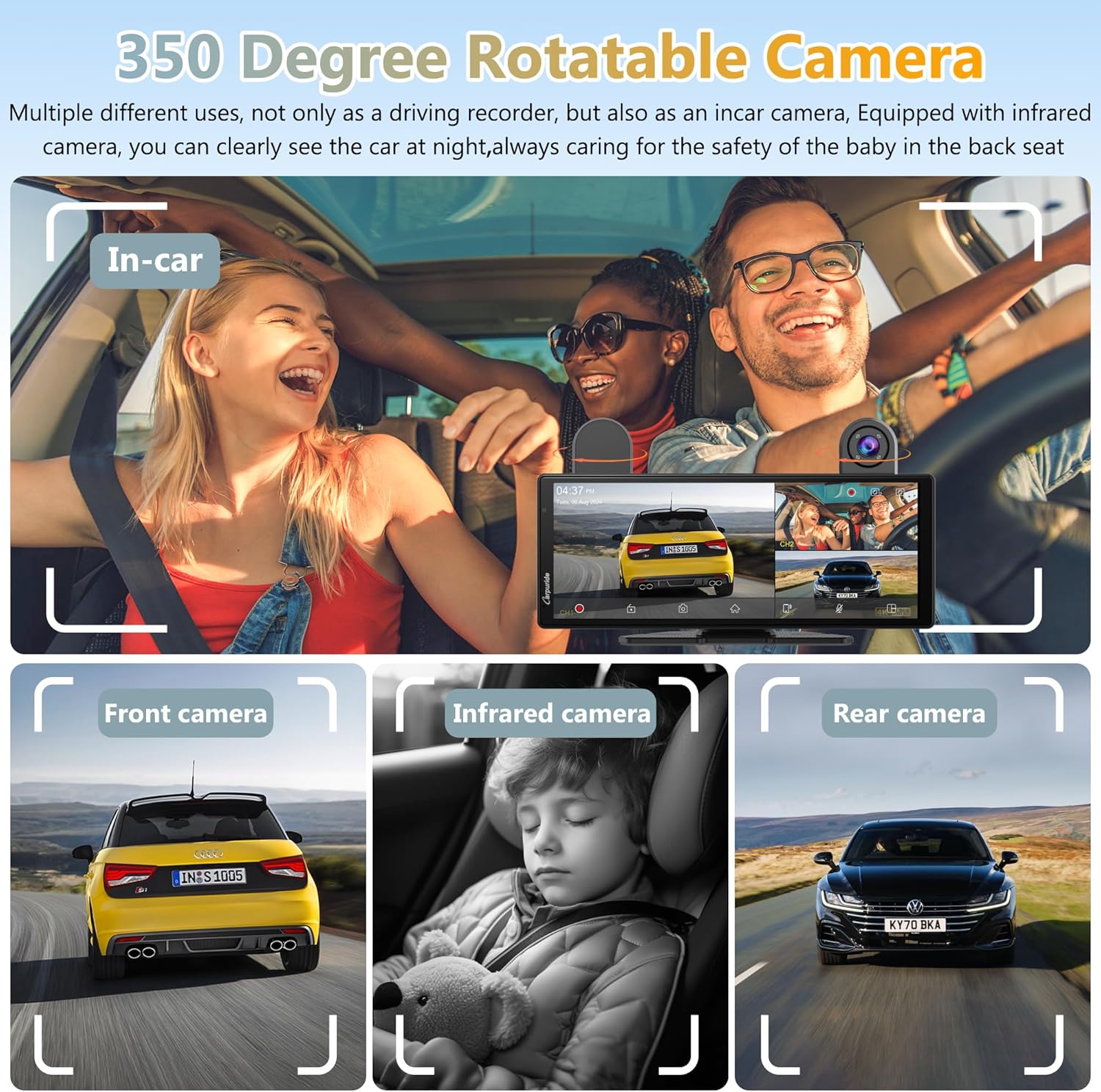 Carpuride W903S CarPlay Android Auto Portatile con Dashcam - immagine 5