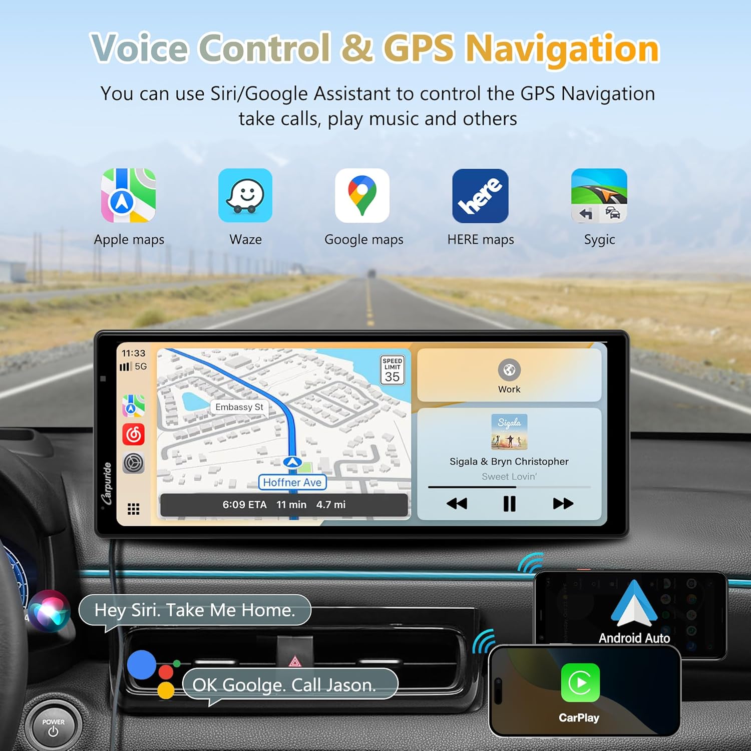 Carpuride W903S CarPlay Android Auto Portatile con Dashcam - immagine 6