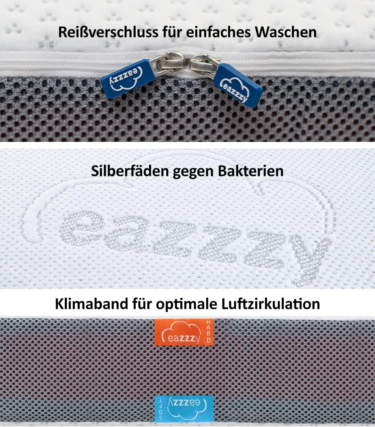 Genius eazzzy Premium Cube Topper 9cm, 180x200cm - immagine 7