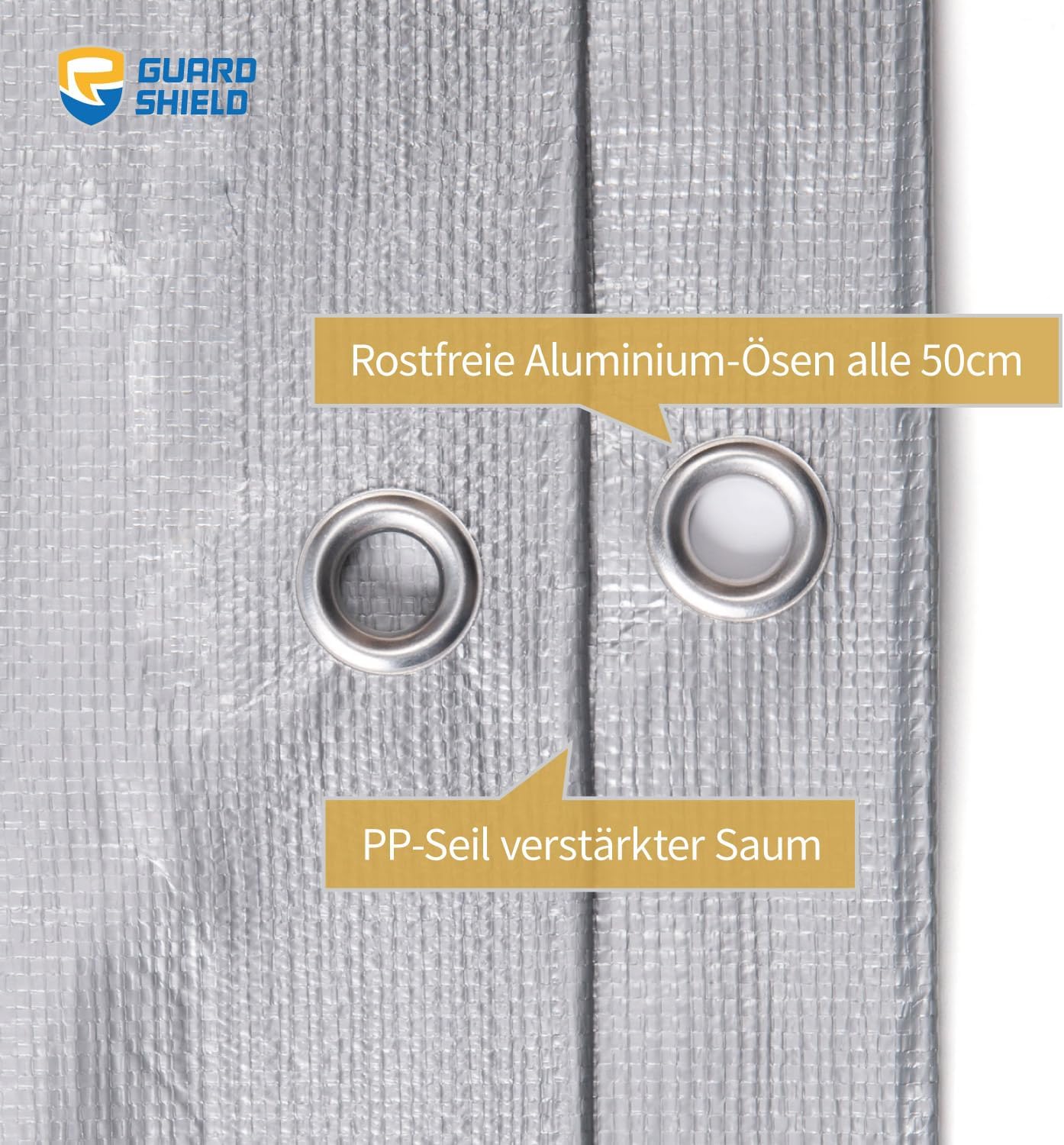 Guard Shield Telo di Copertura 4x5m 160g/㎡, Grigio - immagine 4